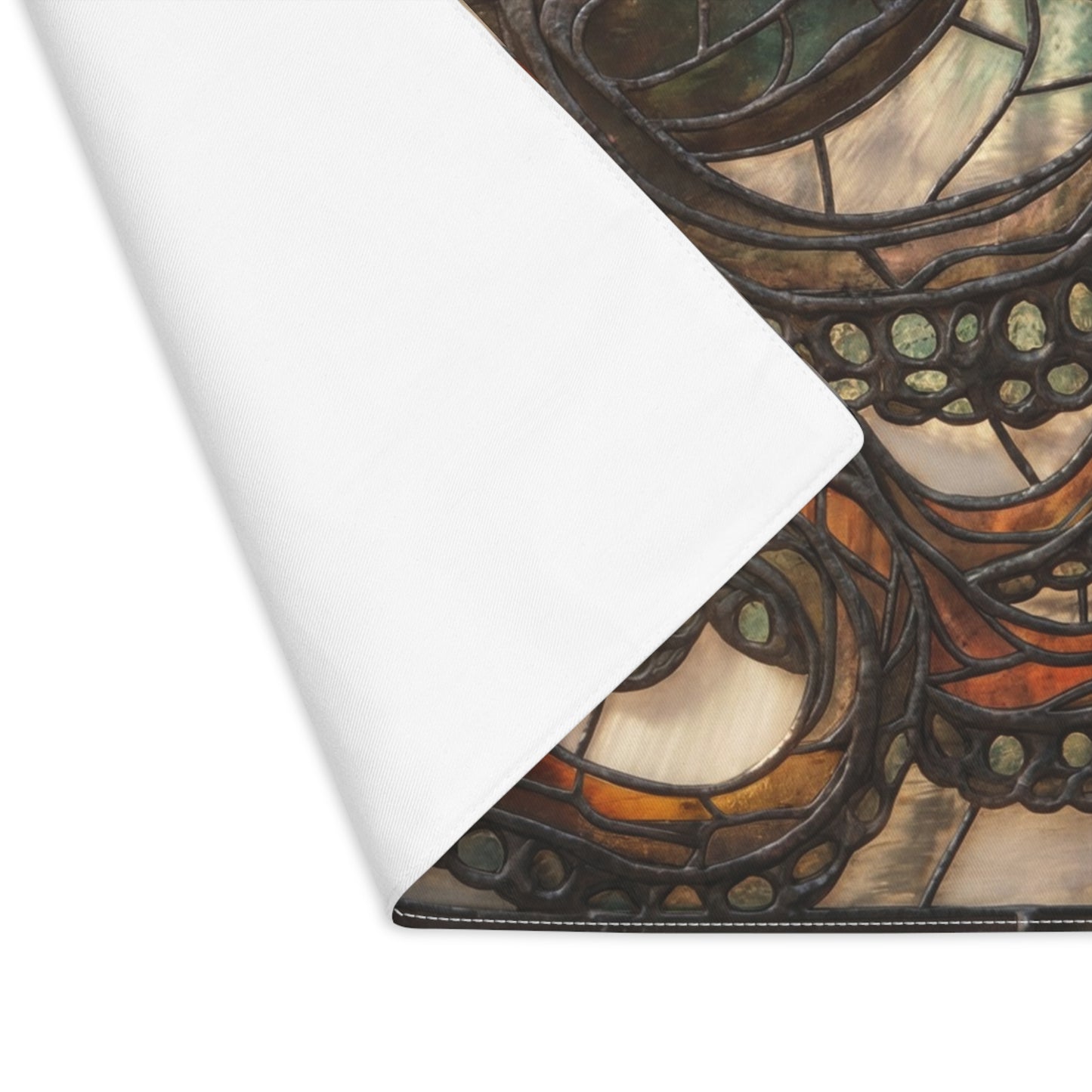 Stained Glass Octopus Placemat – Amber Depths & Art Nouveau Whimsy