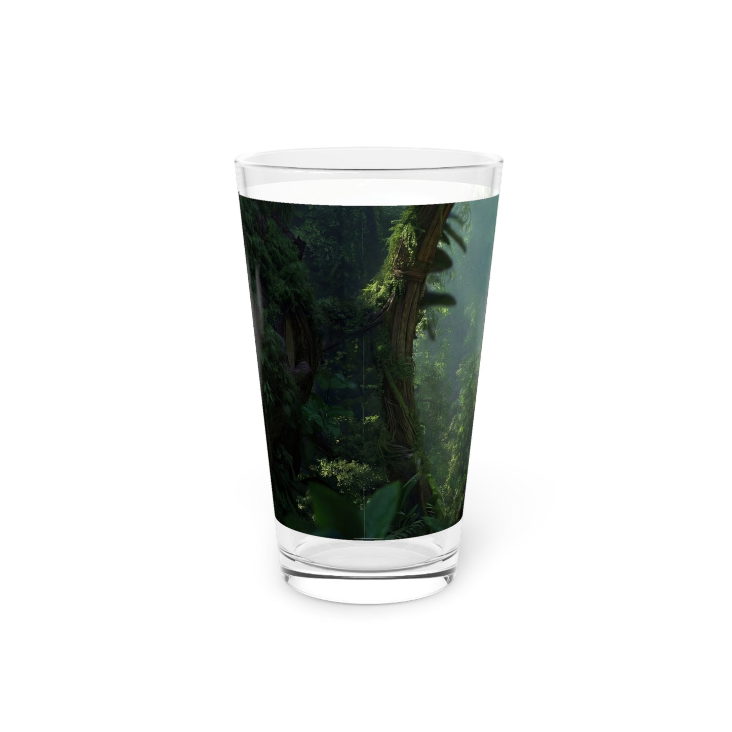 Guardian Eye of the Verdant Grove Pint Glass – 16oz Forest Watcher