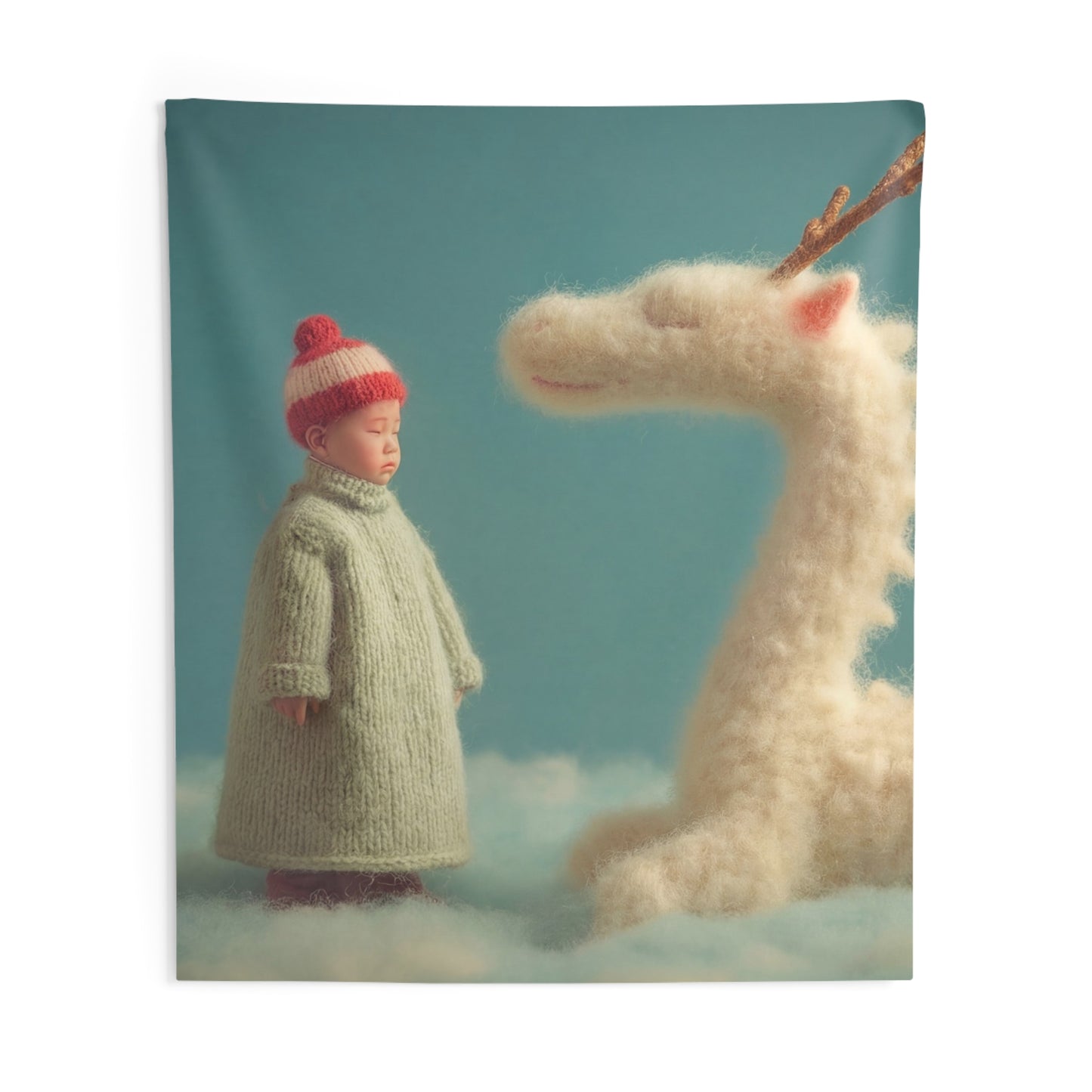 Woolen Dragon and Child Indoor Wall Tapestries – Soft Sky Sanctuary
