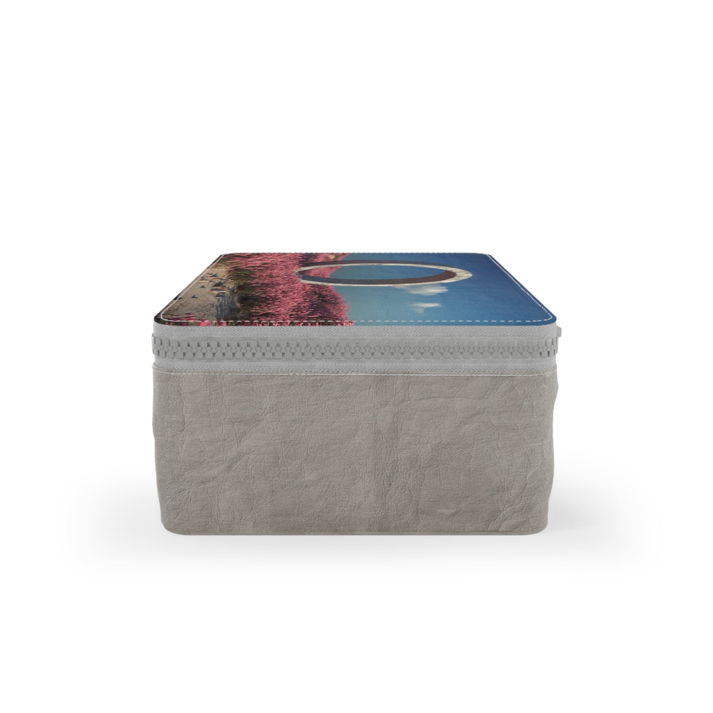 Stone Ring Flower Field Lunch Bag – Concrete Circle on Pink Sandscape