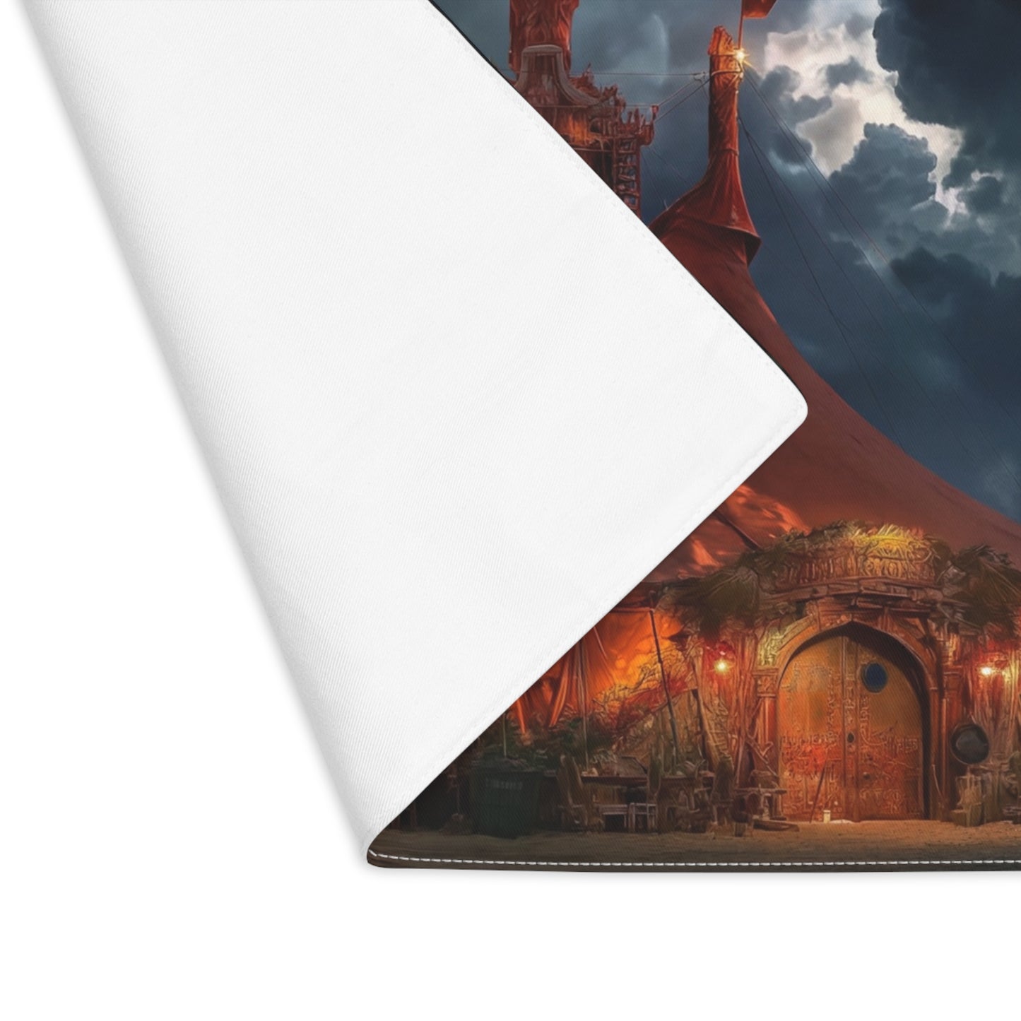Crimson Circus Tent Placemat – Midnight Spectacle Under Storm Skies