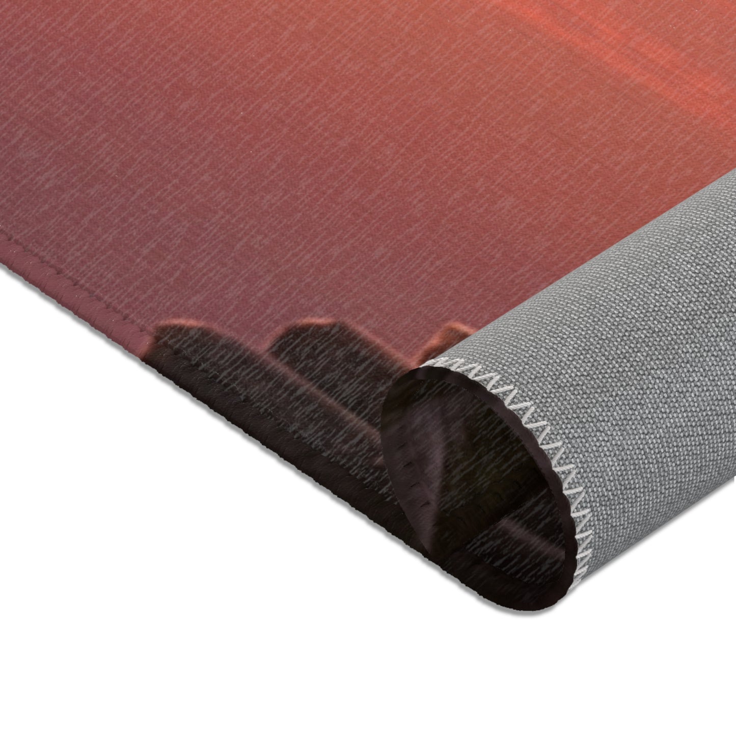 Lone Traveler Staircase Rug – Crimson Sunset Skyway