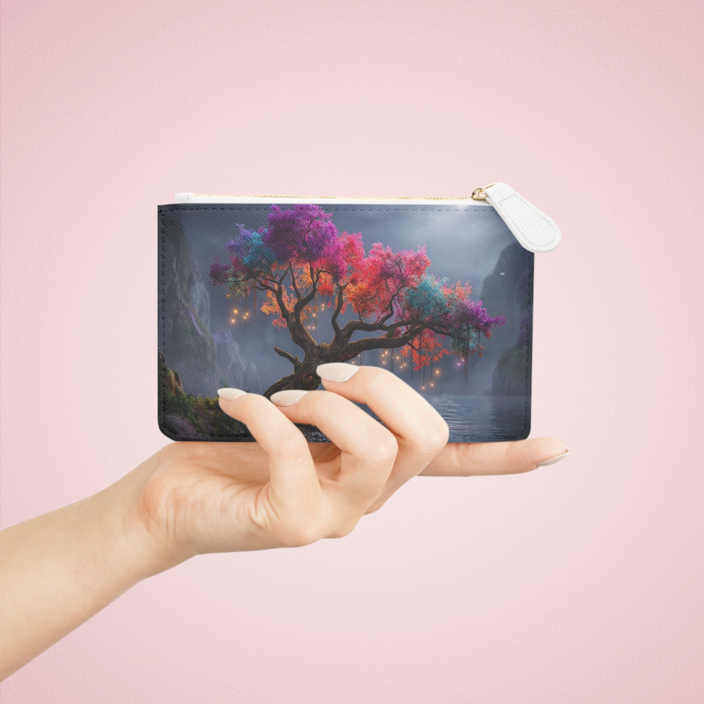 Chromatic Dream Tree Mini Clutch Bag – Moonlit Spectrum Sanctuary