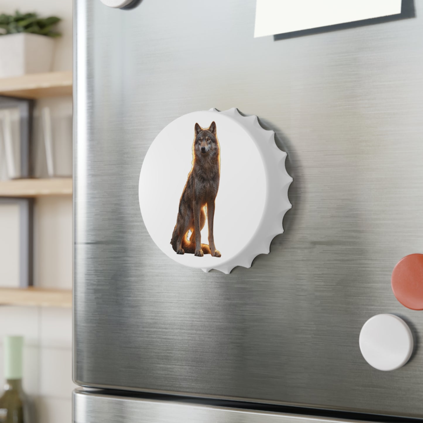 Golden Hour Wolf Bottle Opener – Sunset Silhouette Kitchen Tool