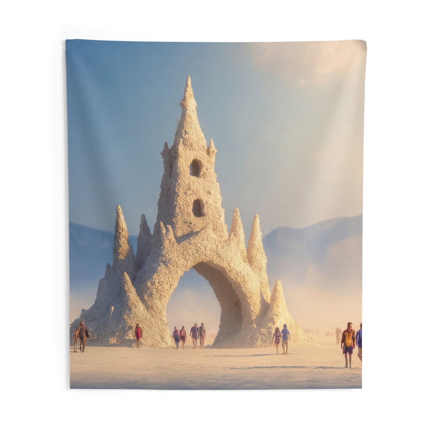 Desert Castle Portal Tapestry – Sunlit Sandscape Gateway