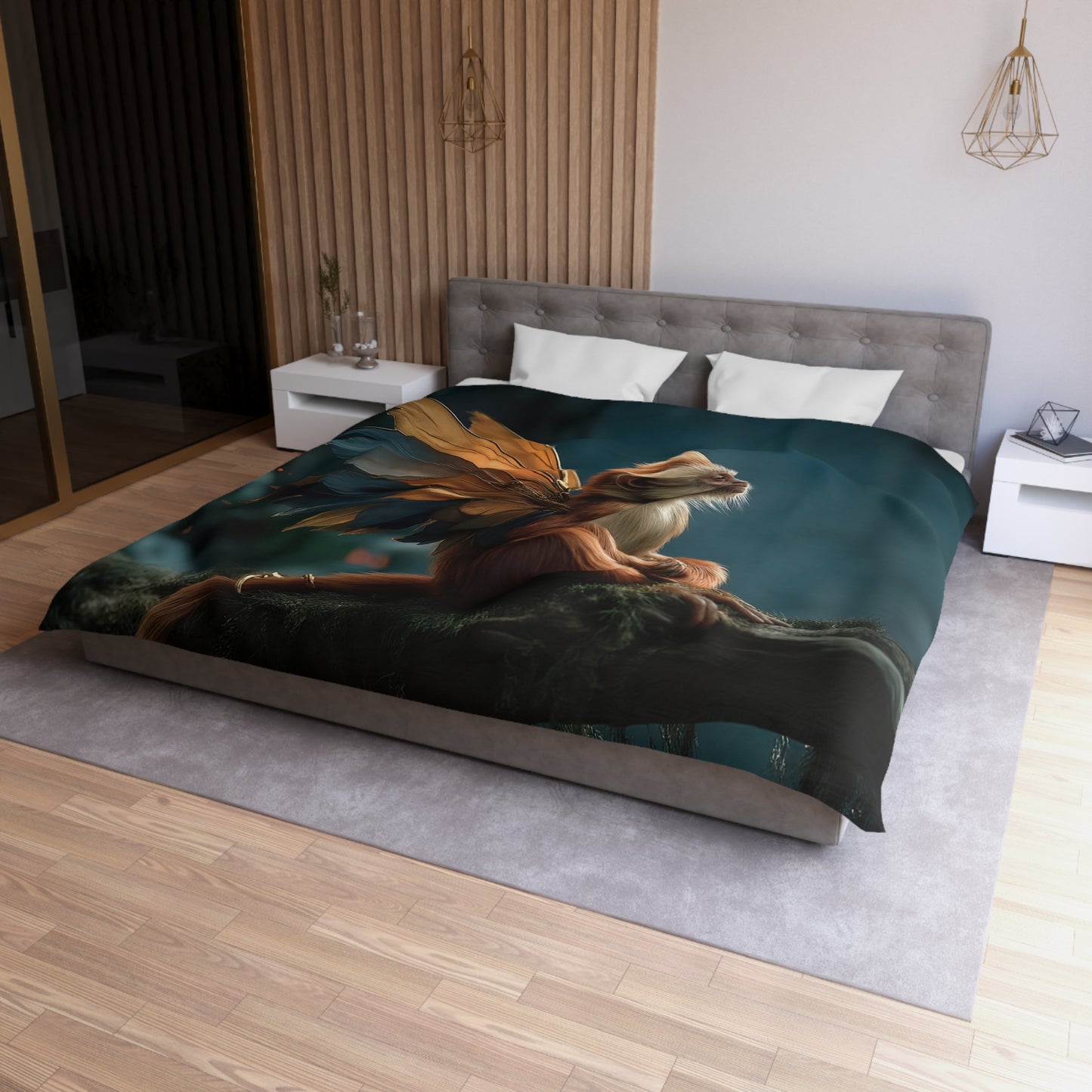 Winged Monkey Duvet Cover – Twilight Forest Sentinel