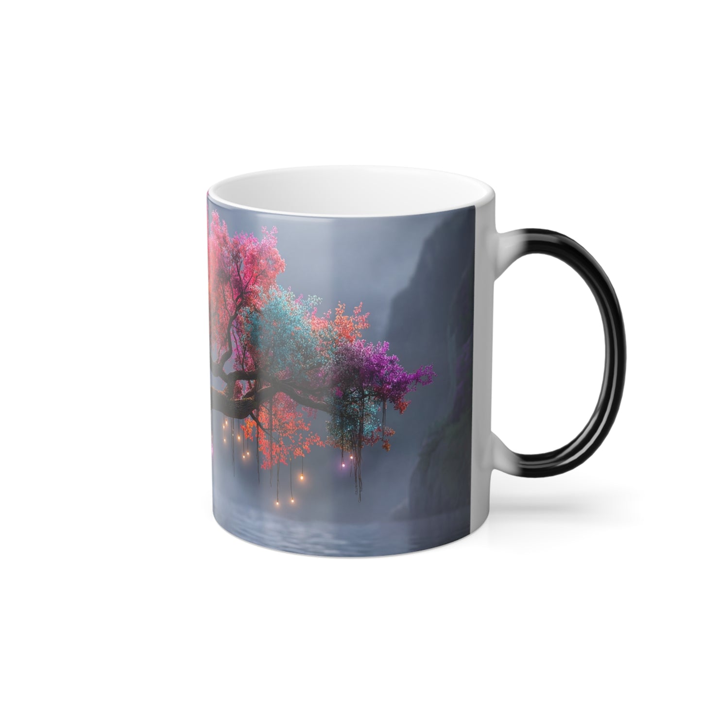 Prism Canopy Color Morphing Mug, 11oz – Rainbow Tree Moonlight Reflection