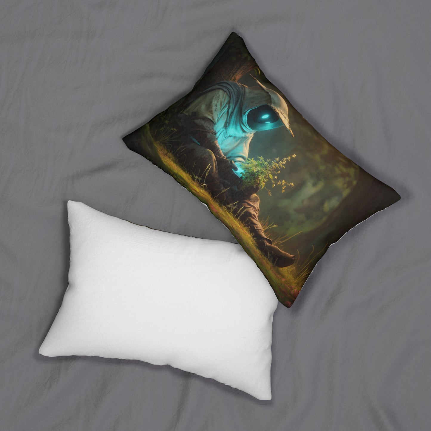 Forest Sentinel Lumbar Pillow – Gentle Glow Amidst Ancient Woods