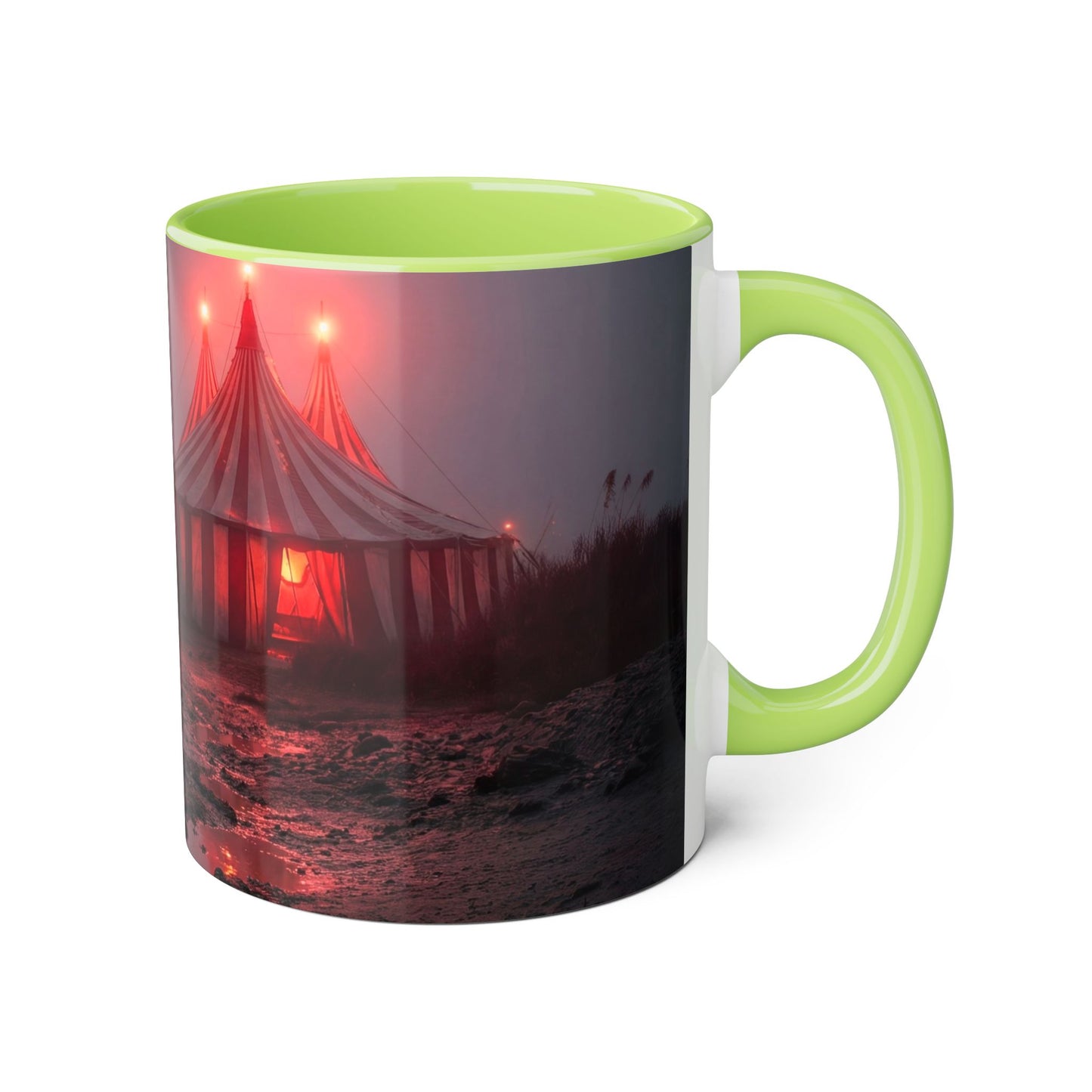 Crimson Circus Tent Accent Mugs, 11oz – Misty Coastside Carnival
