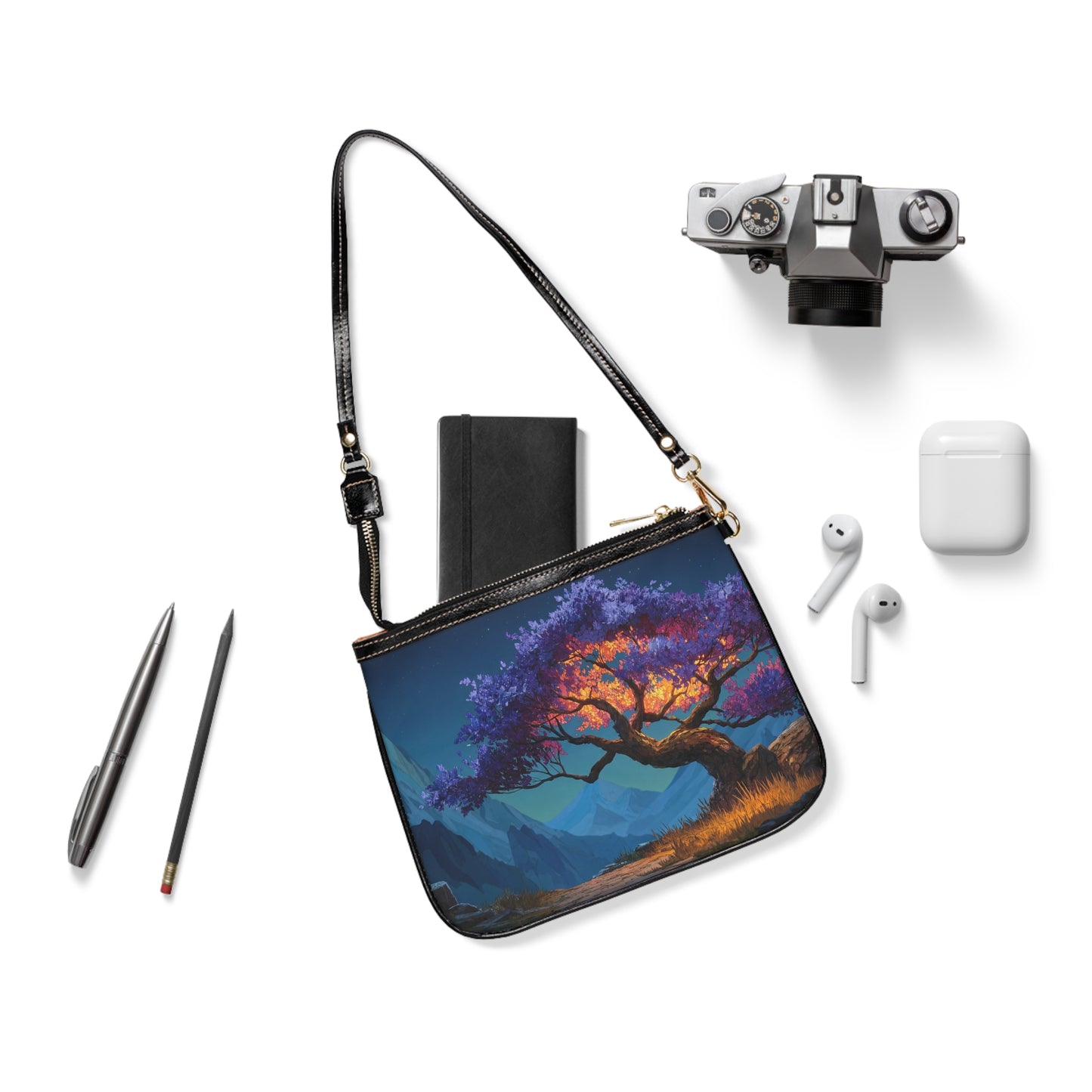Celestial Tree Small Shoulder Bag – Twilight Bloom Dreamscape