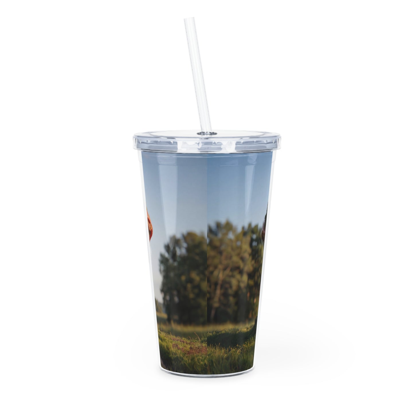 Mushroom Cottage Tumbler with Straw – Forest Floor Sanctuary