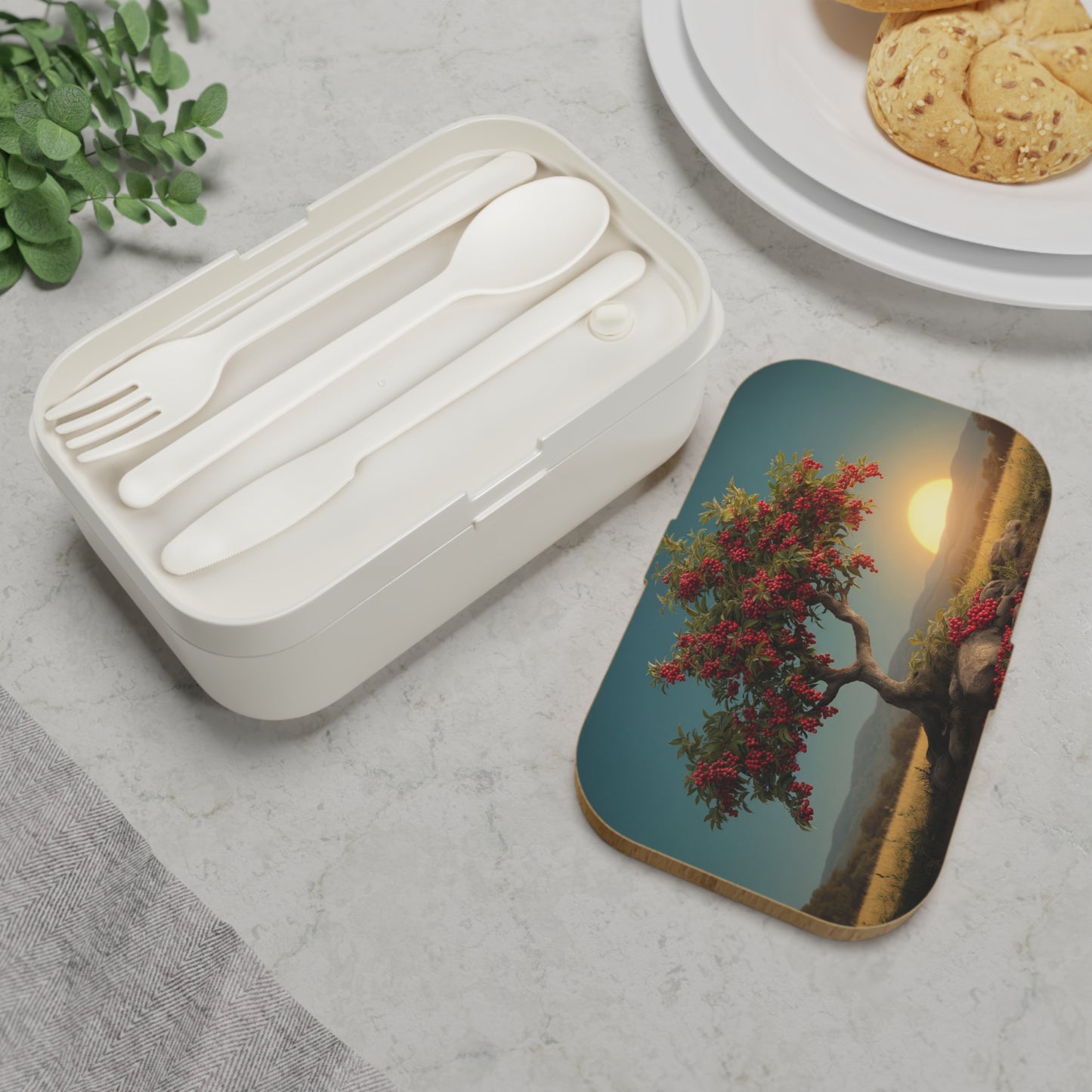 Crimson Berry Tree Bento Lunch Box – Sunset Harvest in Your Hands