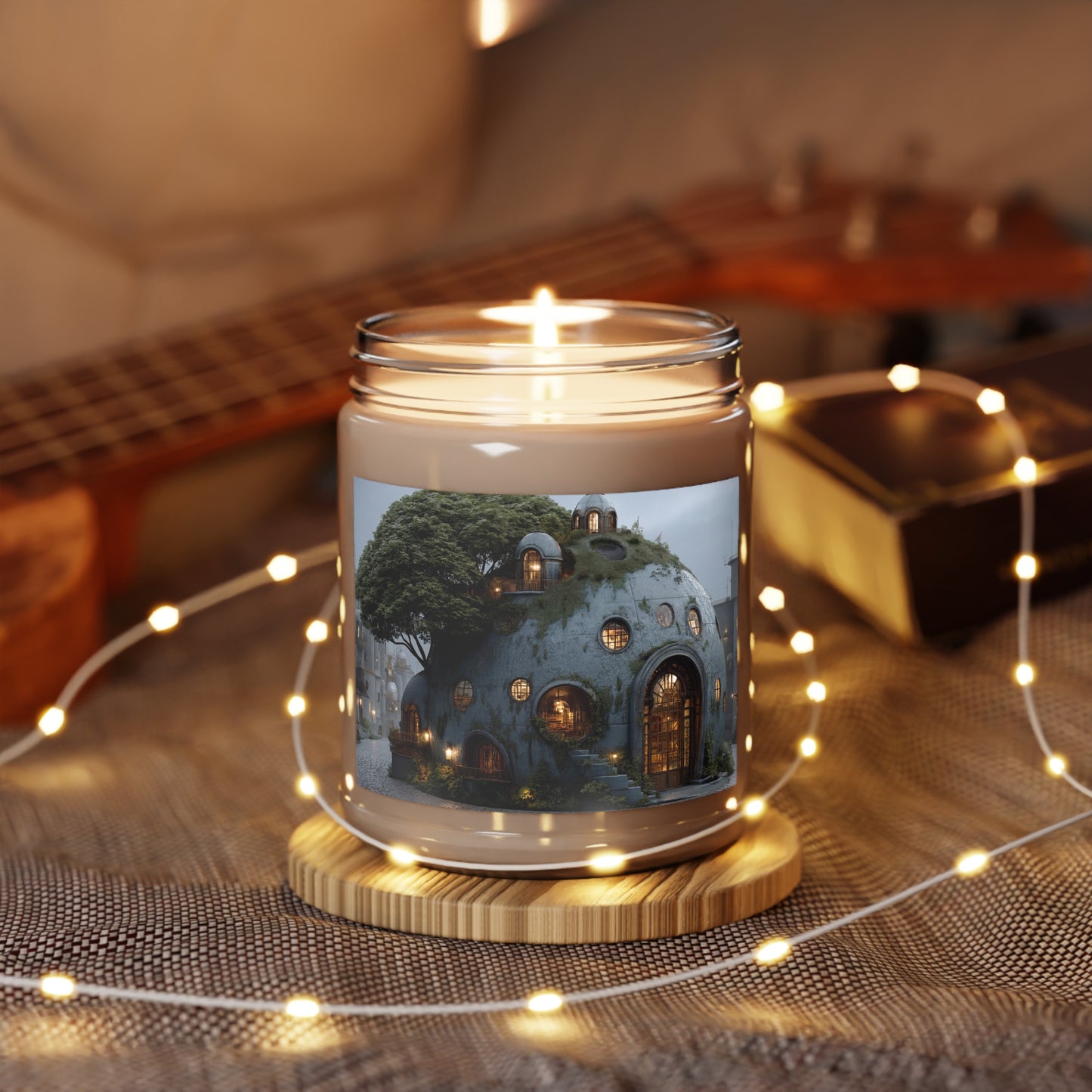 Sky-Rooted Dome House Scented Soy Candles with White Lid, 9oz – Twilight Sanctuary Glow