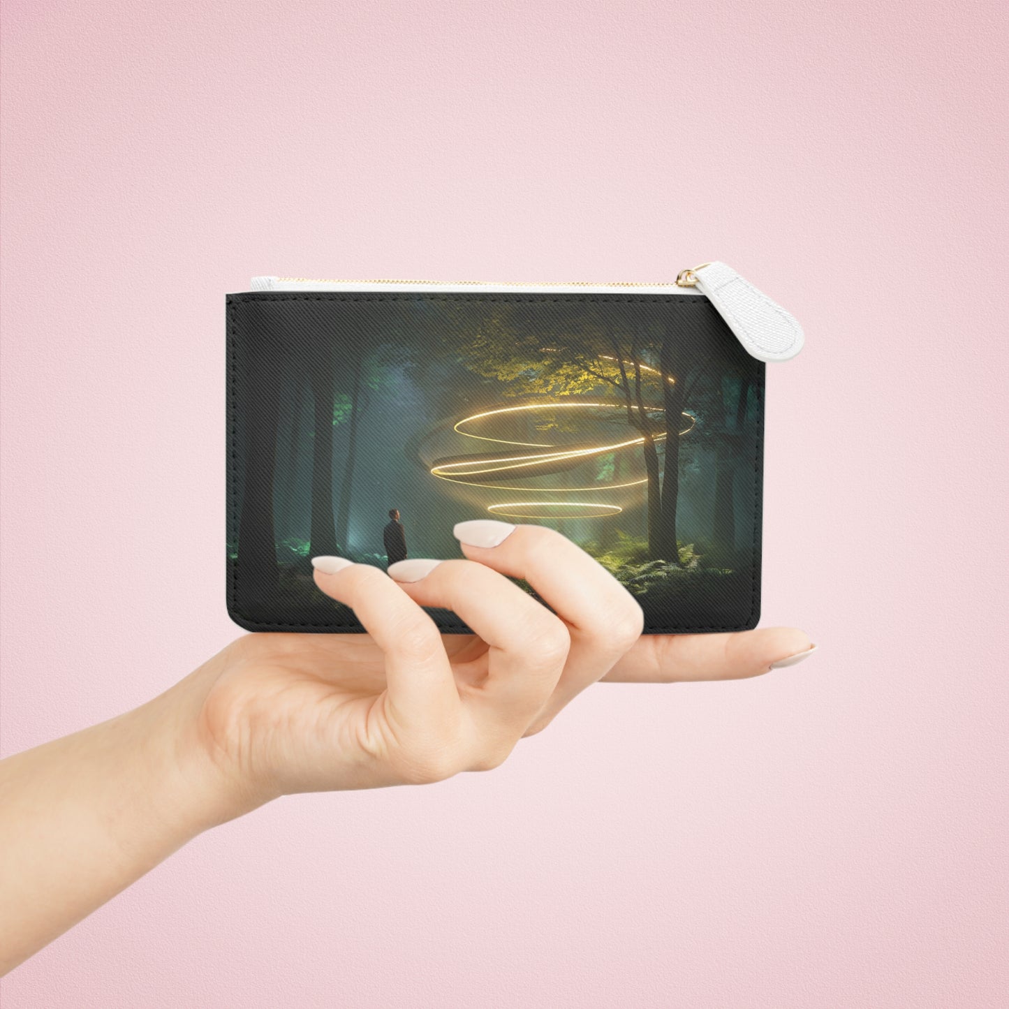 Celestial Vortex Mini Clutch Bag – Indigo Cloud Dreamscape