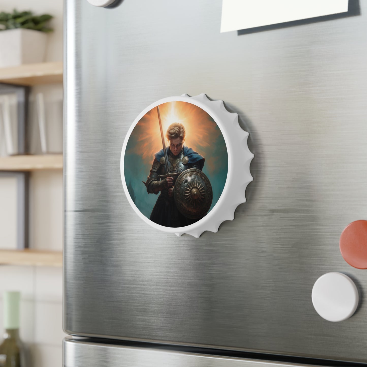 Dawn-Bound Knight Bottle Opener – Sunlit Resolve in Steel