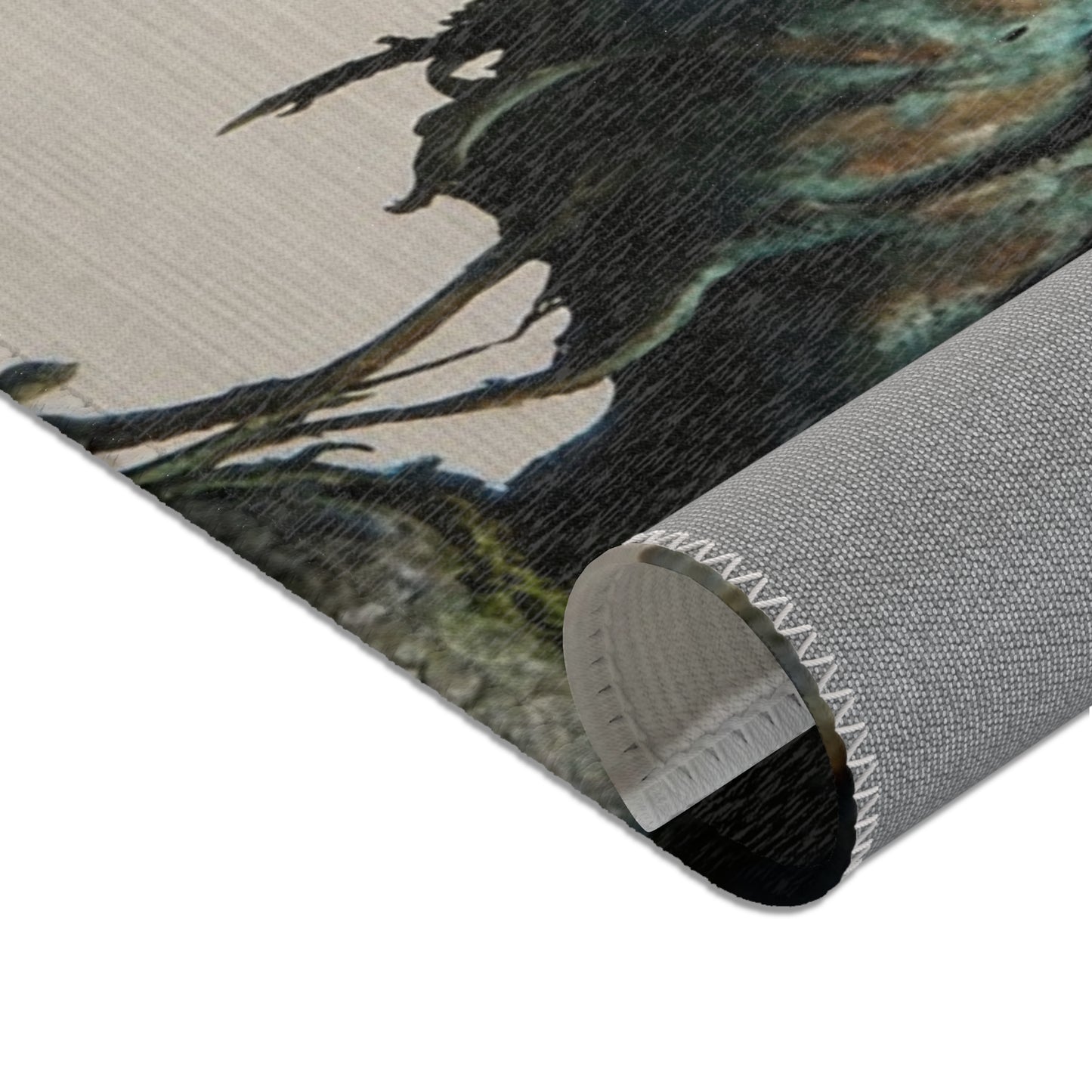 Celestial Stag Area Rug – Starlit Antlers and Twilight Waterscape