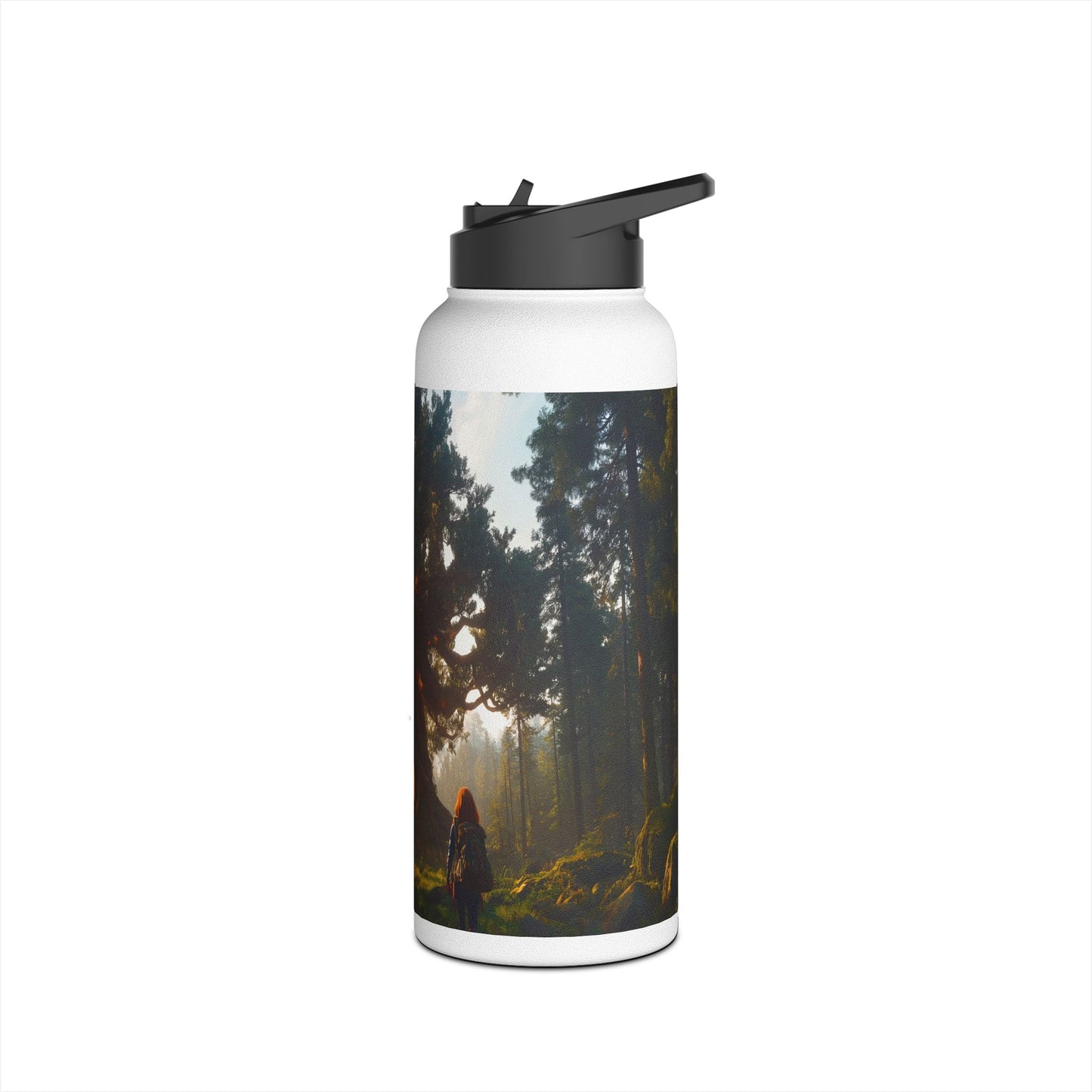 Ancient Treehouse Door Water Bottle – Sunlit Forest Portal