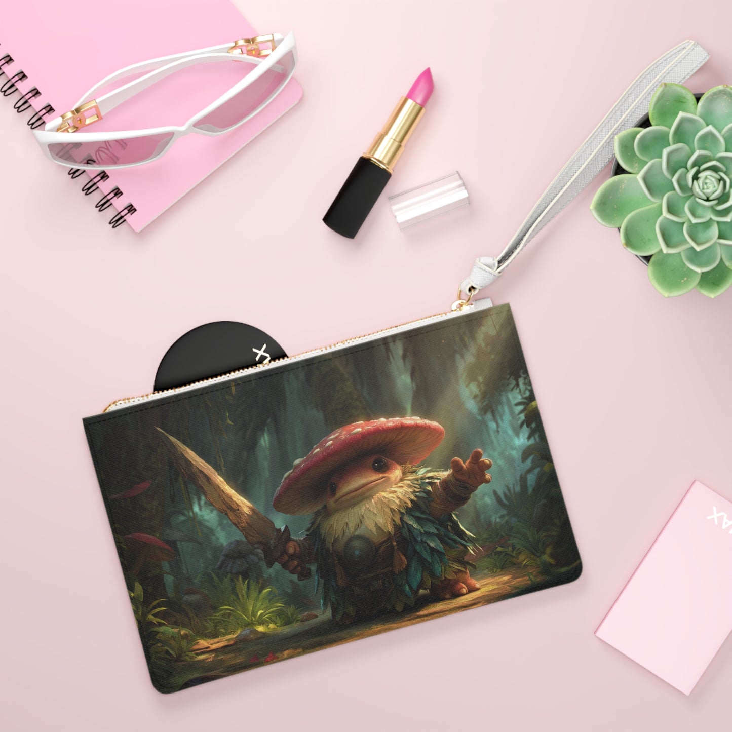 Mushroom Knight Clutch Bag – Sunlit Jungle Sentinel