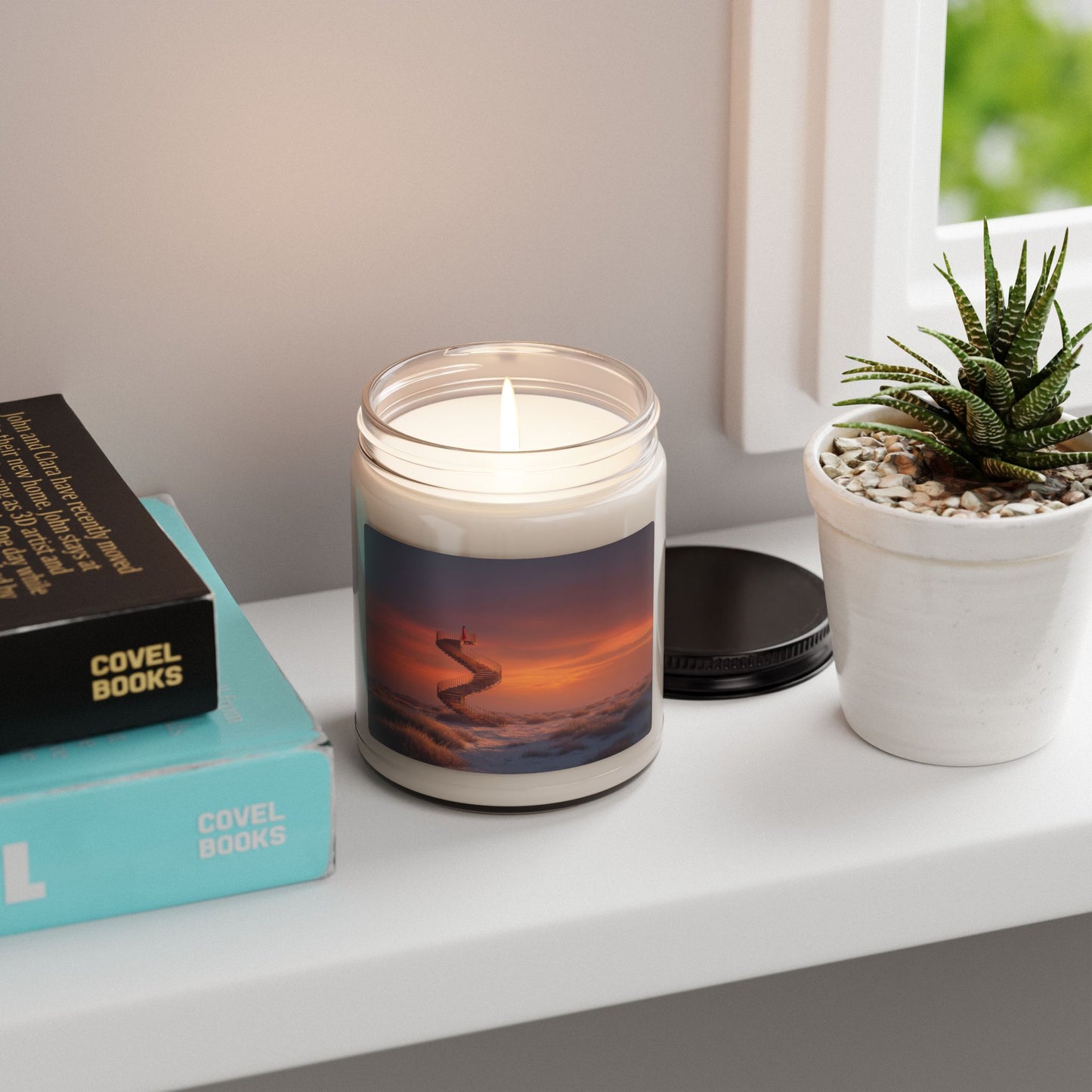 Spiral Stairway Sunset Scented Soy Candle, 9oz – Standing at the Edge of Twilight