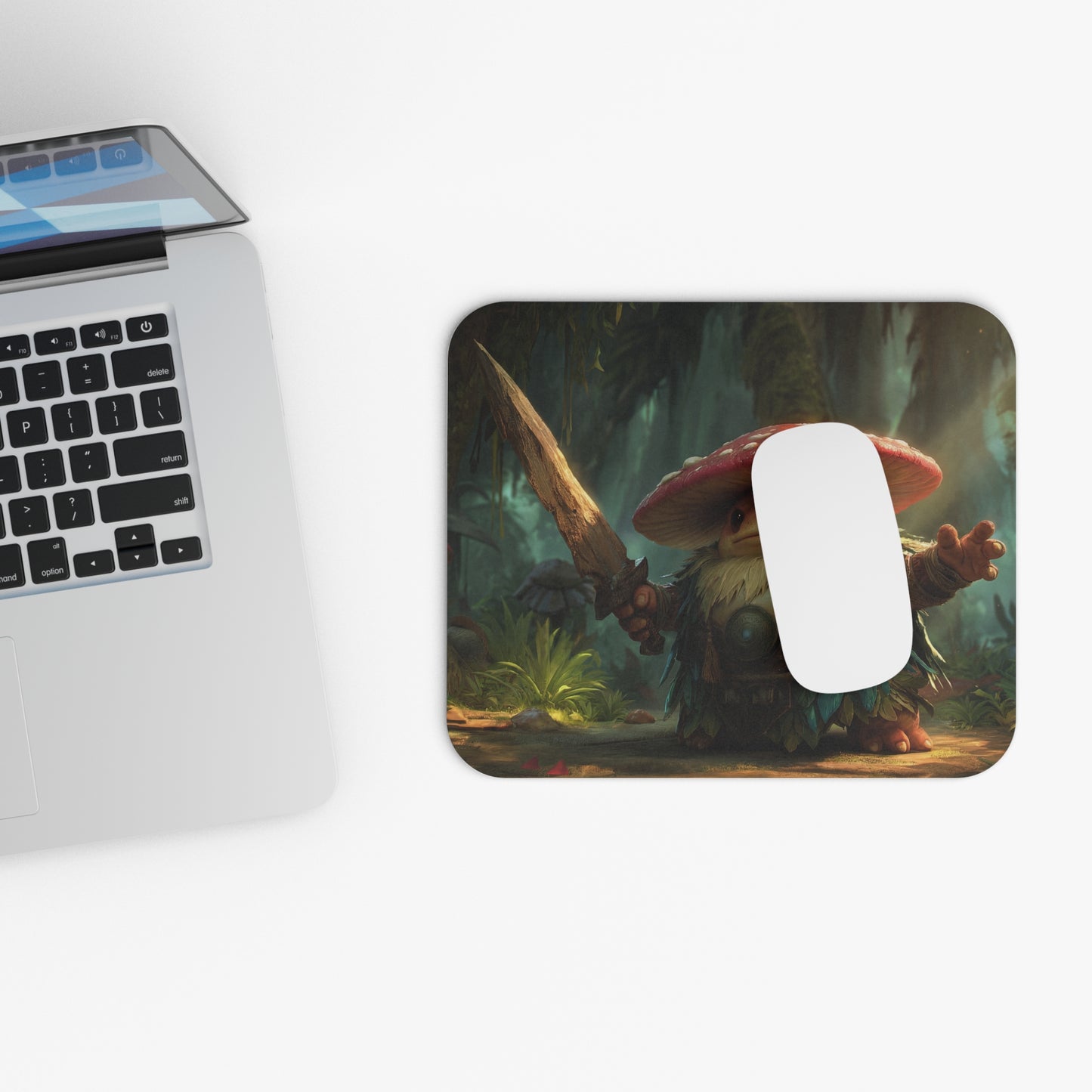 Mushroom Knight Mouse Pad (Rectangle) – Sunlit Jungle Sentinel