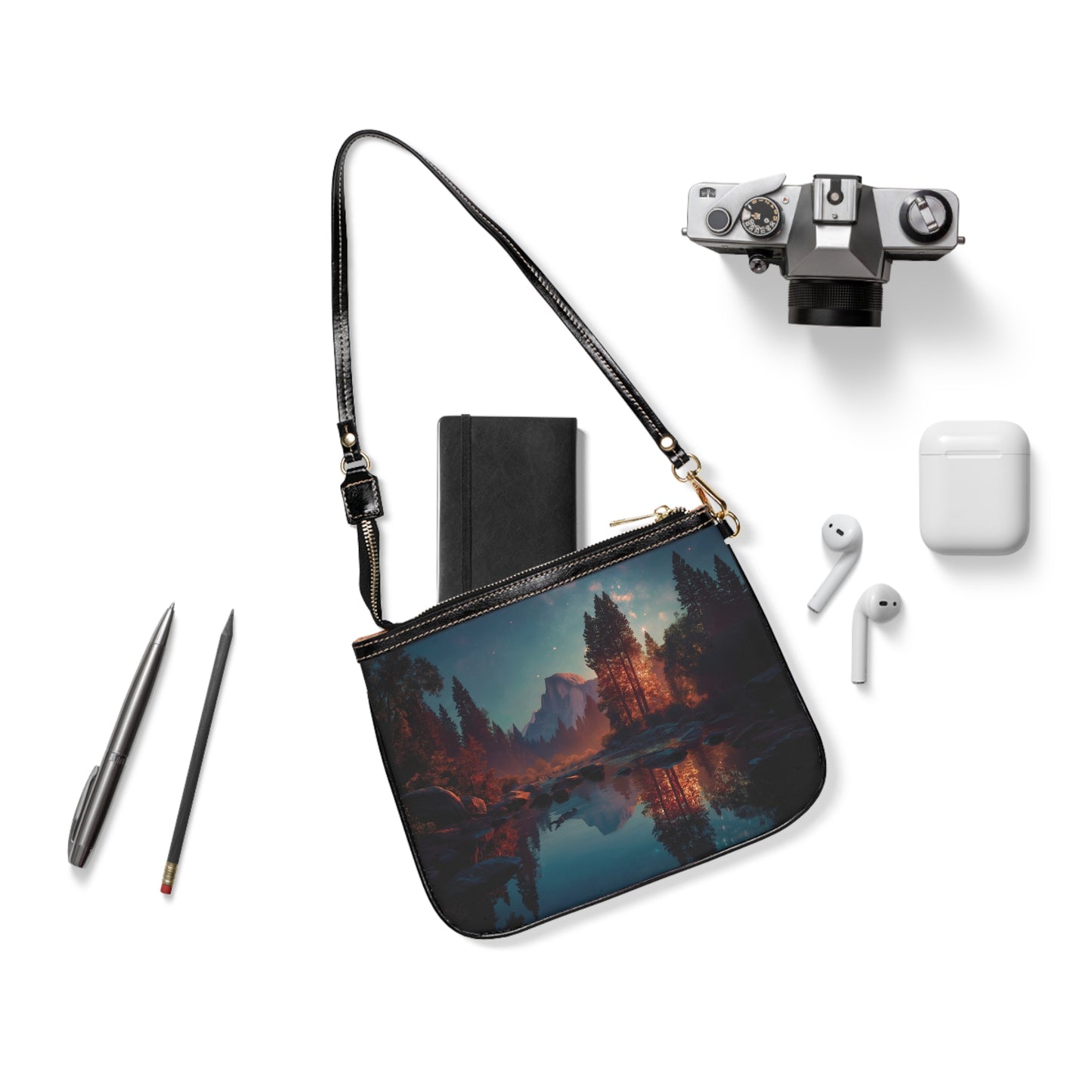 Celestial Reflection Small Shoulder Bag – Half Dome Twilight Dreamscape
