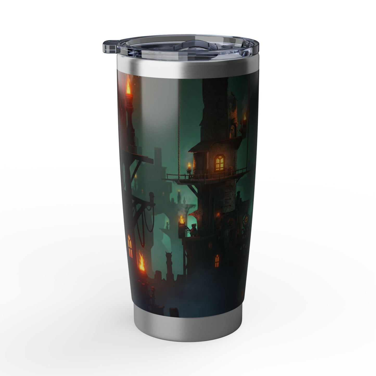 Floating City of Gilded Lanterns Vagabond 20oz Tumbler – Twilight Skybridge Dreamscape