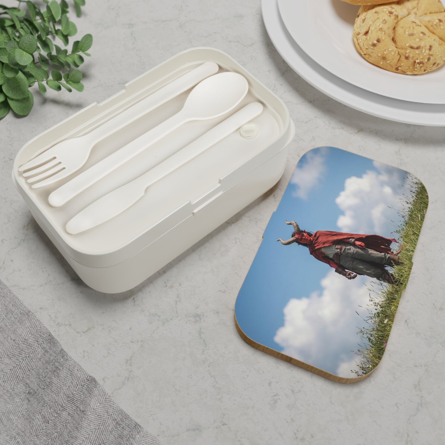 Horned Guardian Bento Lunch Box – Standing Tall in Sunlit Fields