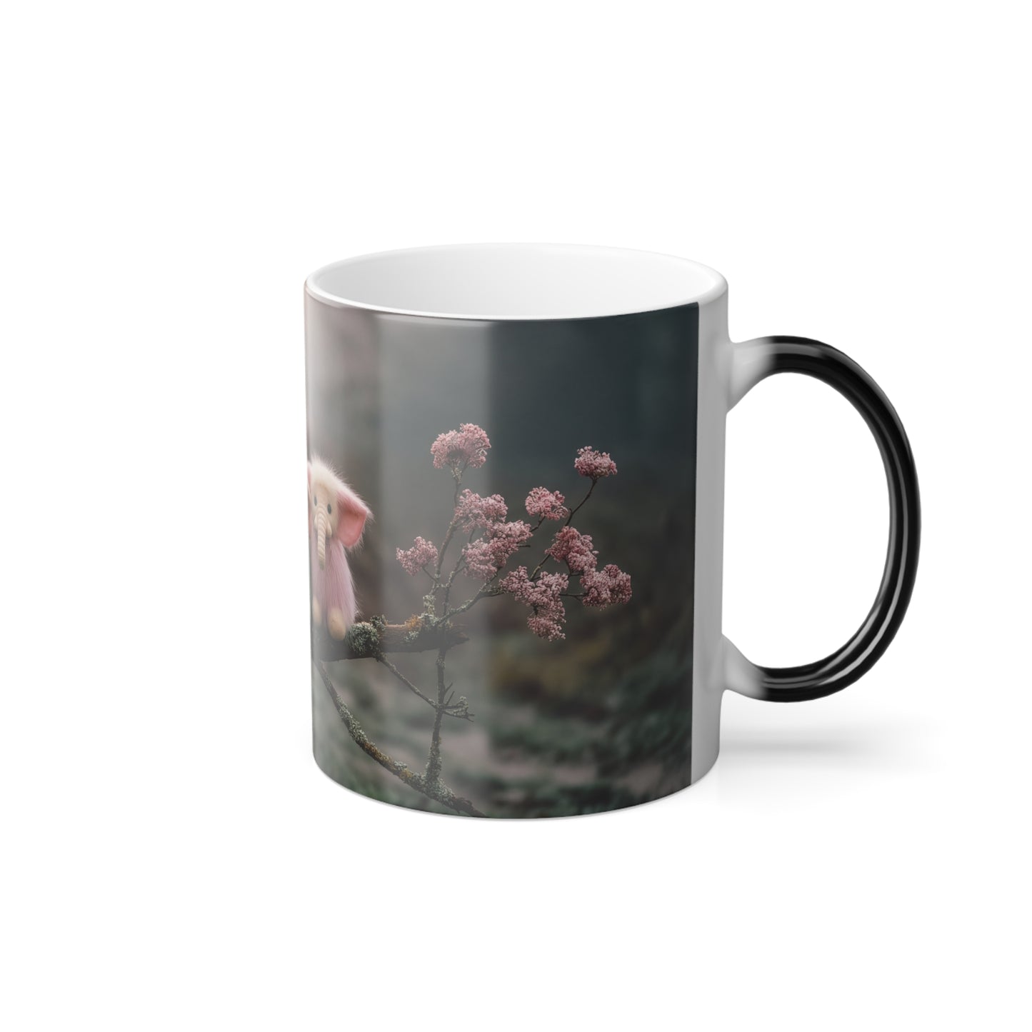 Mossy Branch Trio Mug – Pastel Elephants at Twilight Forest Edge