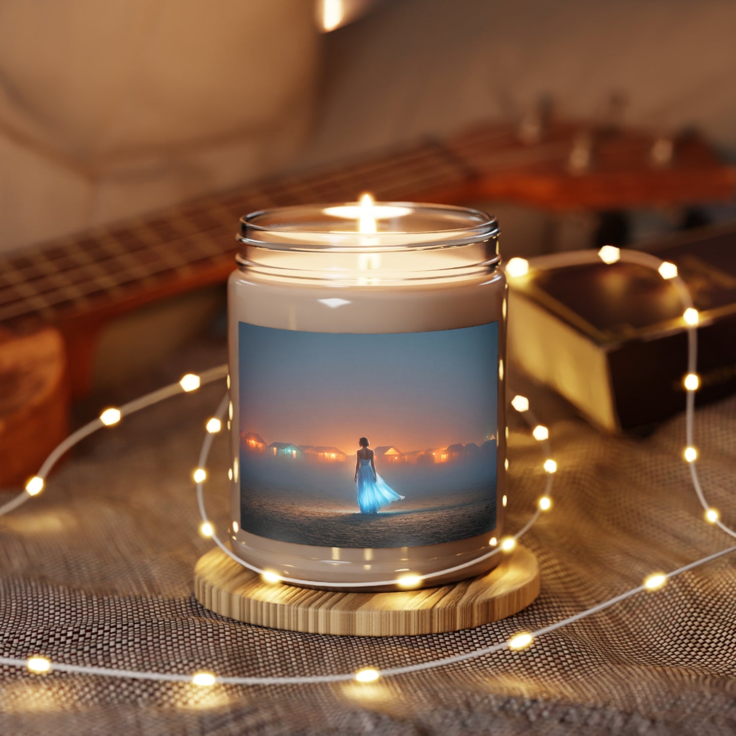 Solitary Beachwalker Scented Soy Candles with White Lid, 9oz – Twilight Glow and Salt-Kissed Air