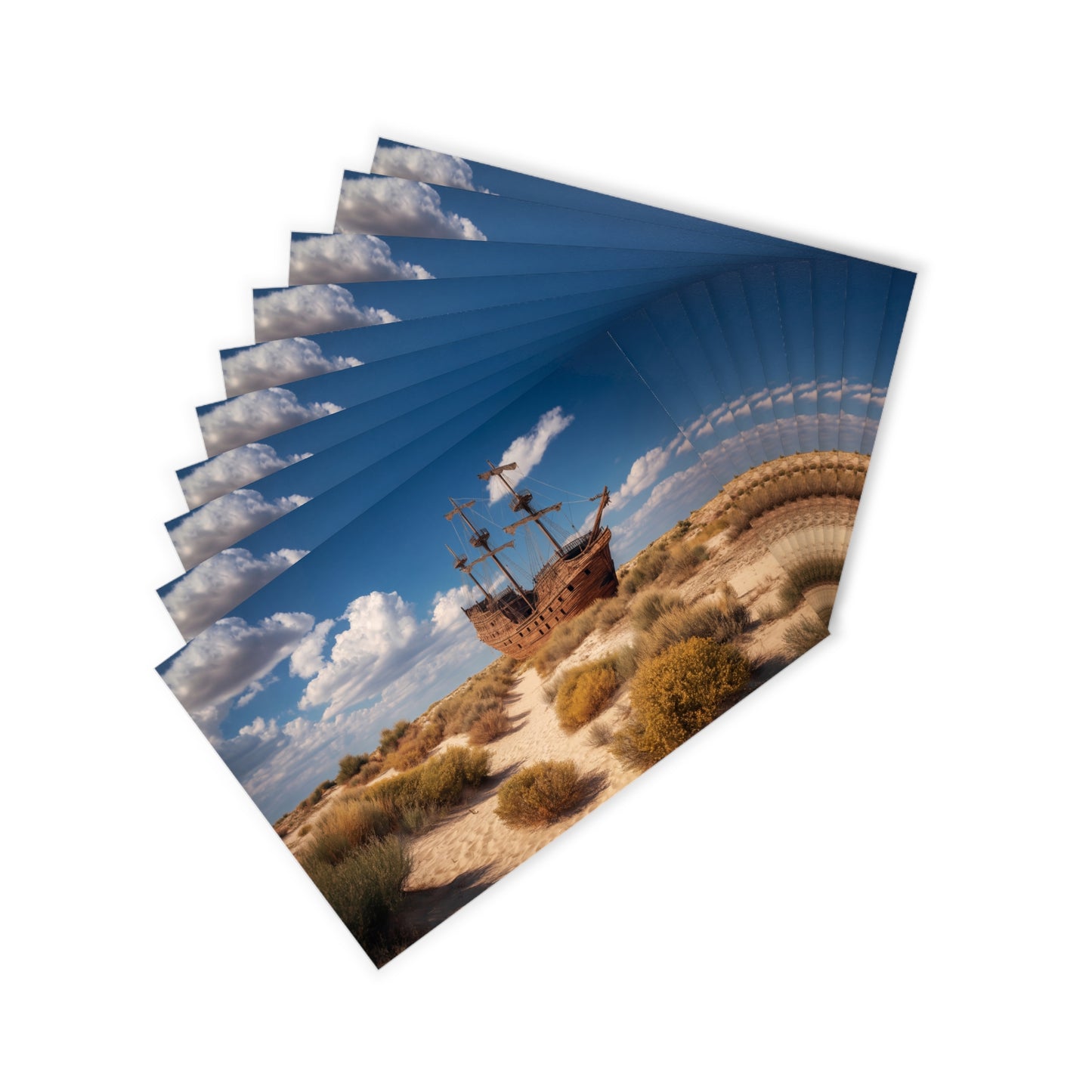 Deserted Galleon Postcards (10pcs) – Sun-Scorched Shipwreck Scene