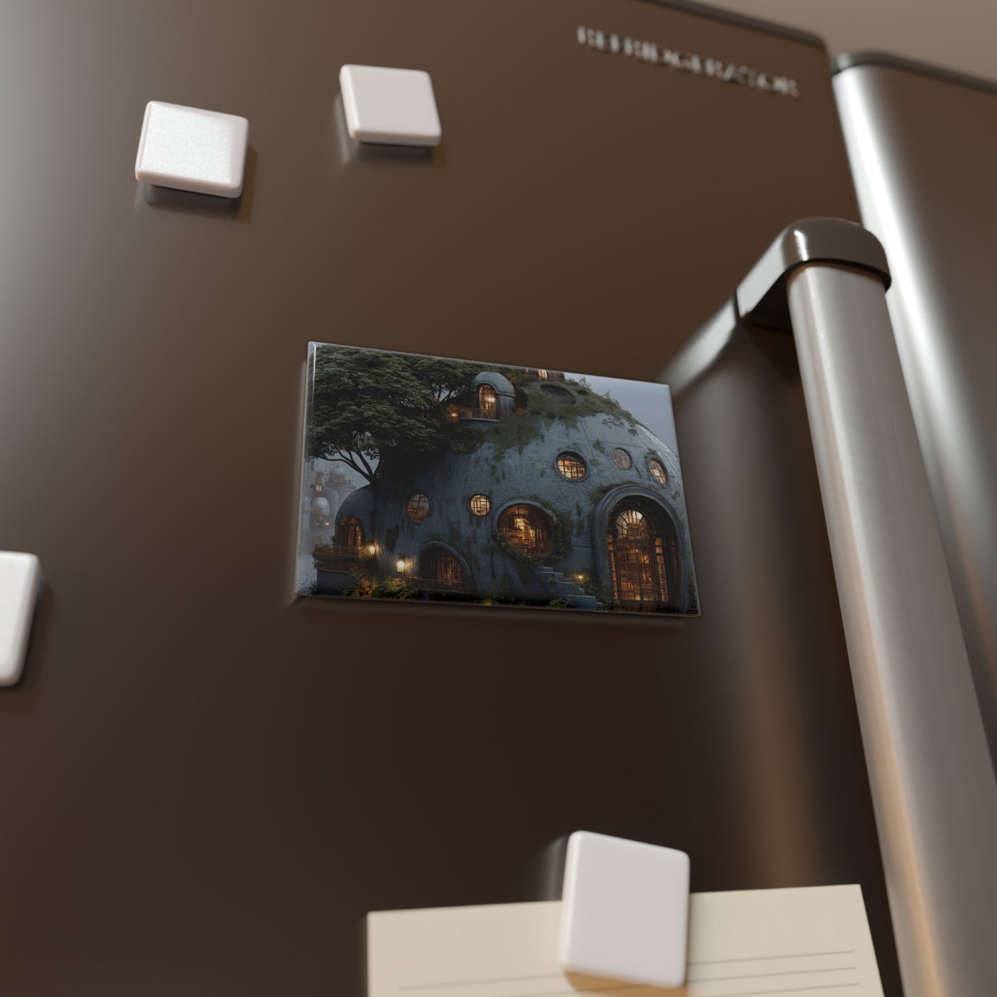 Skyward Treehouse Button Magnet, Rectangle (1 & 10 pcs) – Moss-Covered Dream Dwelling