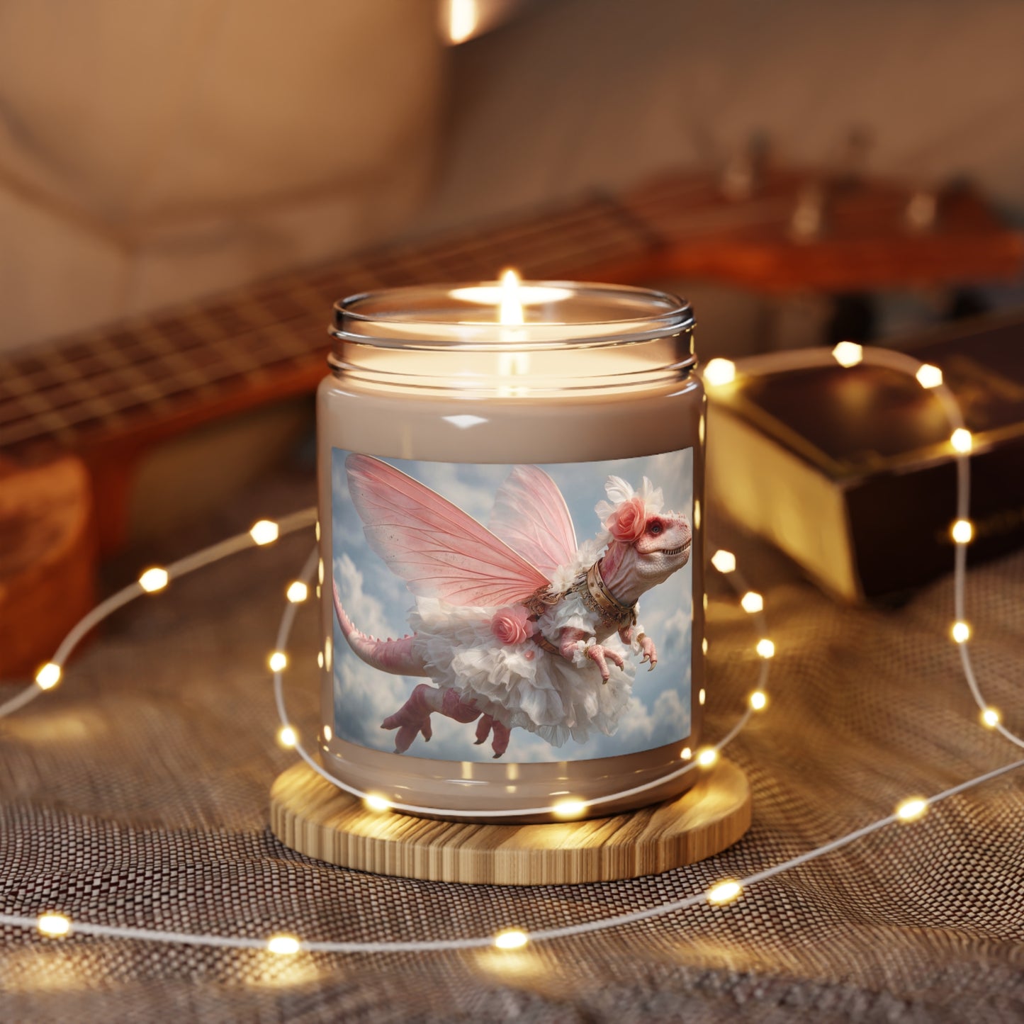 Pink Winged Dragon Scented Soy Candles with White Lid, 9oz – Celestial Ballet in Soft Petals