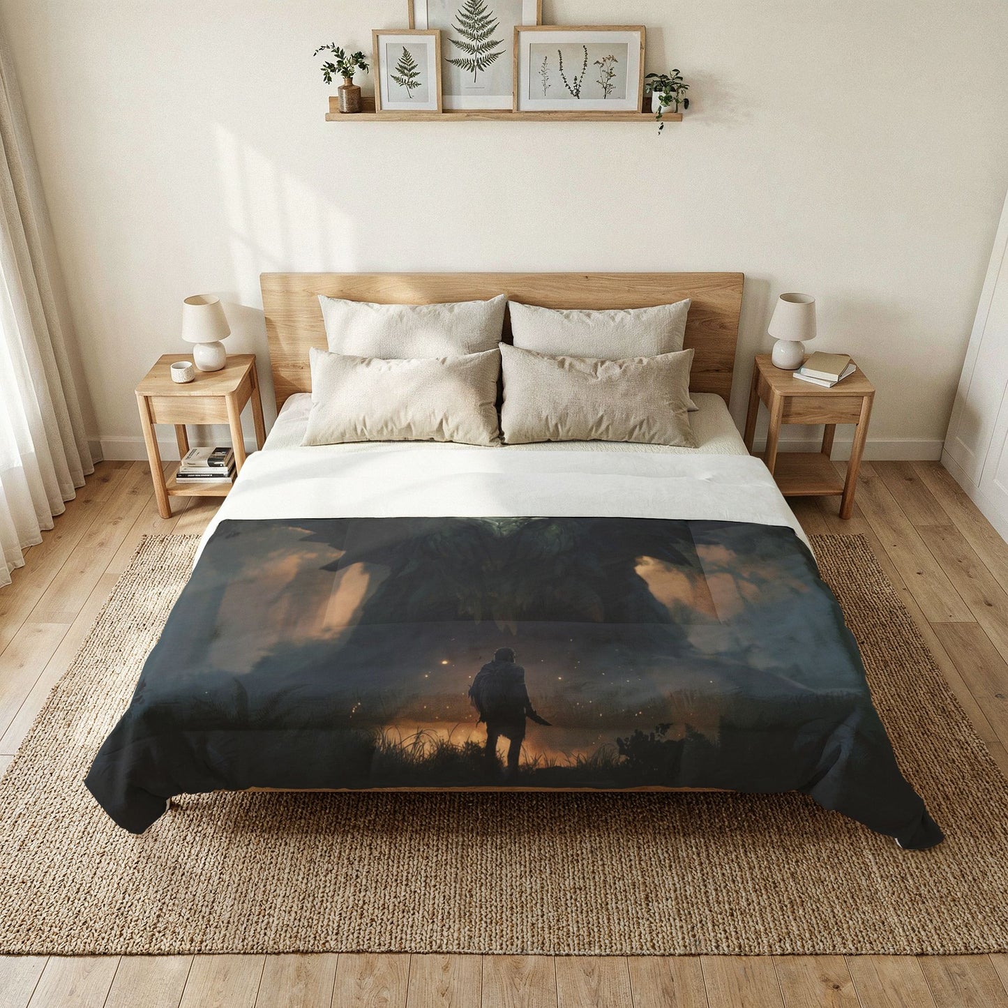 Forest Sentinel Dragon Cotton Comforter – Mossy Guardian Encounter