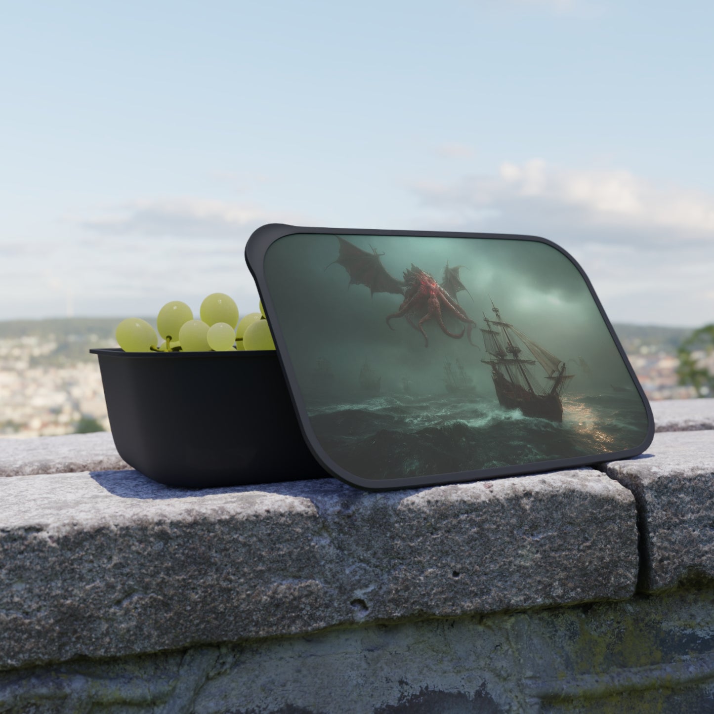 Leviathan’s Wrath PLA Bento Box with Band and Utensils – Storm-Soaked Ship’s Last Stand