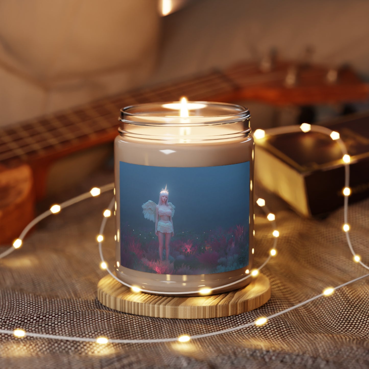 Celestial Guardian Scented Soy Candles with White Lid, 9oz – Twilight Garden Luminary