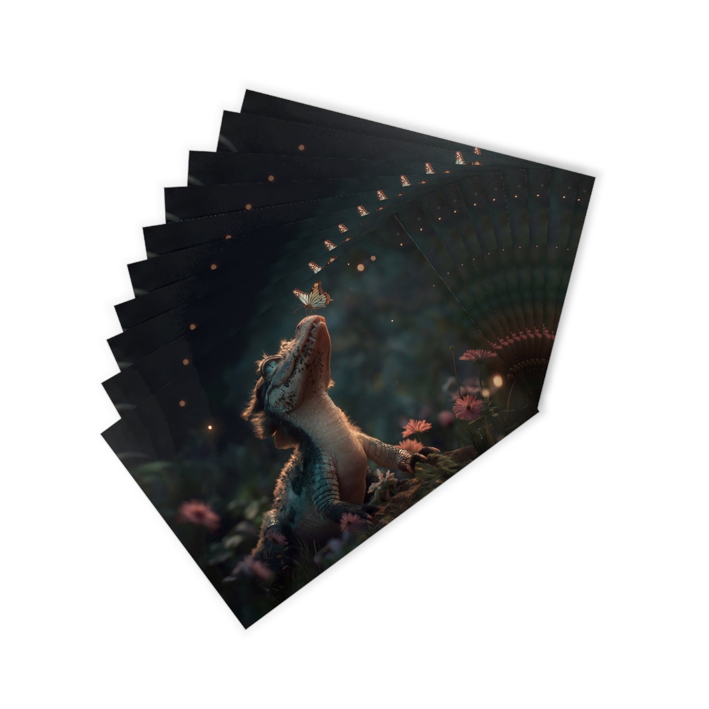 Gentle Monster Postcards (10pcs) – Mud-Splashed Crocodile Guardian with Butterfly