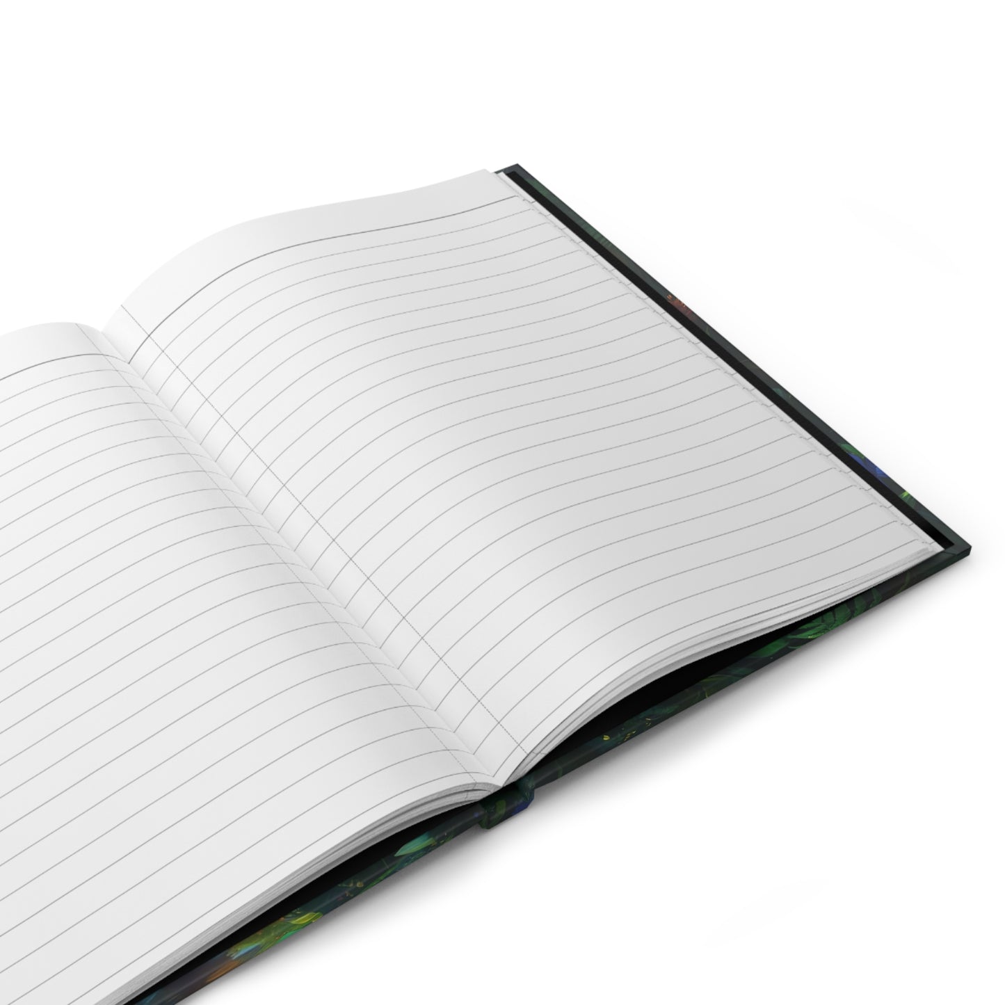 Whispering Jungle Wanderer Hardcover Journal Matte – Golden Path Through Bioluminescent Canopy