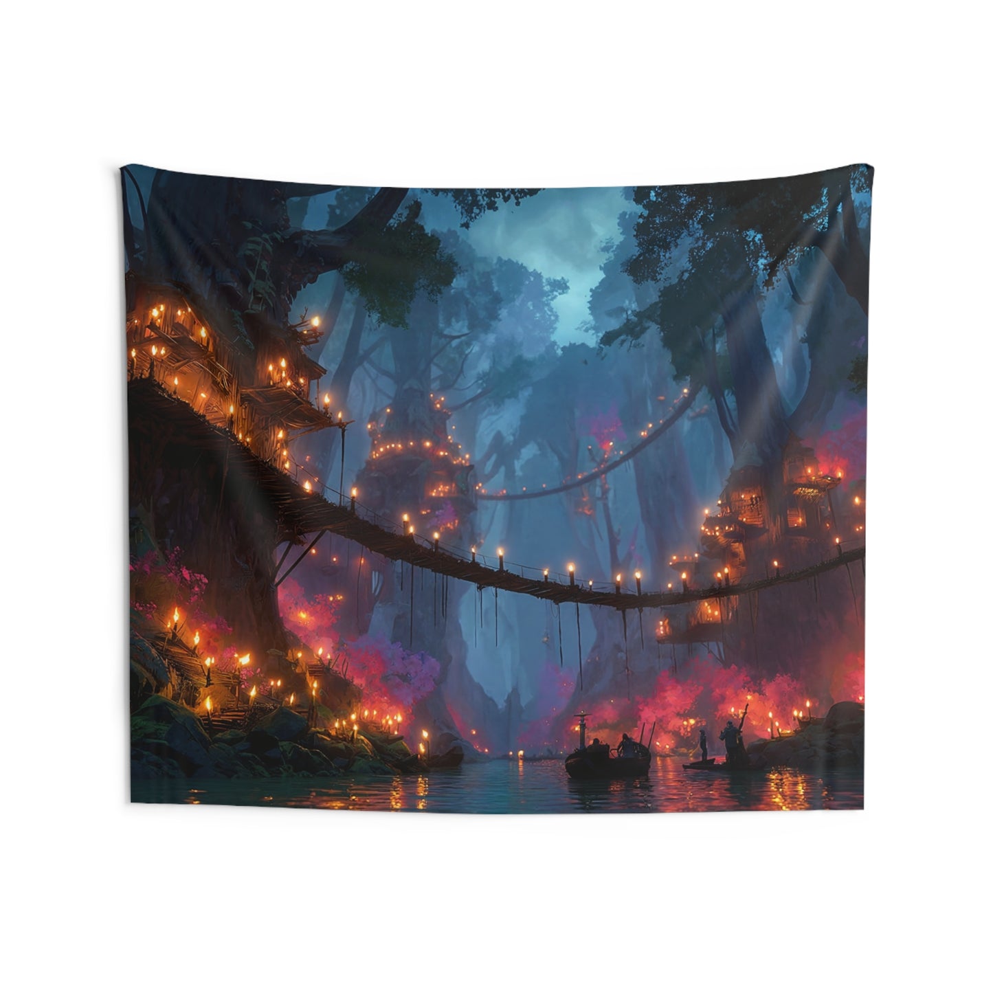 Whispering Canopy Tapestries – Floating Lanterns Over Ancient Waterscape