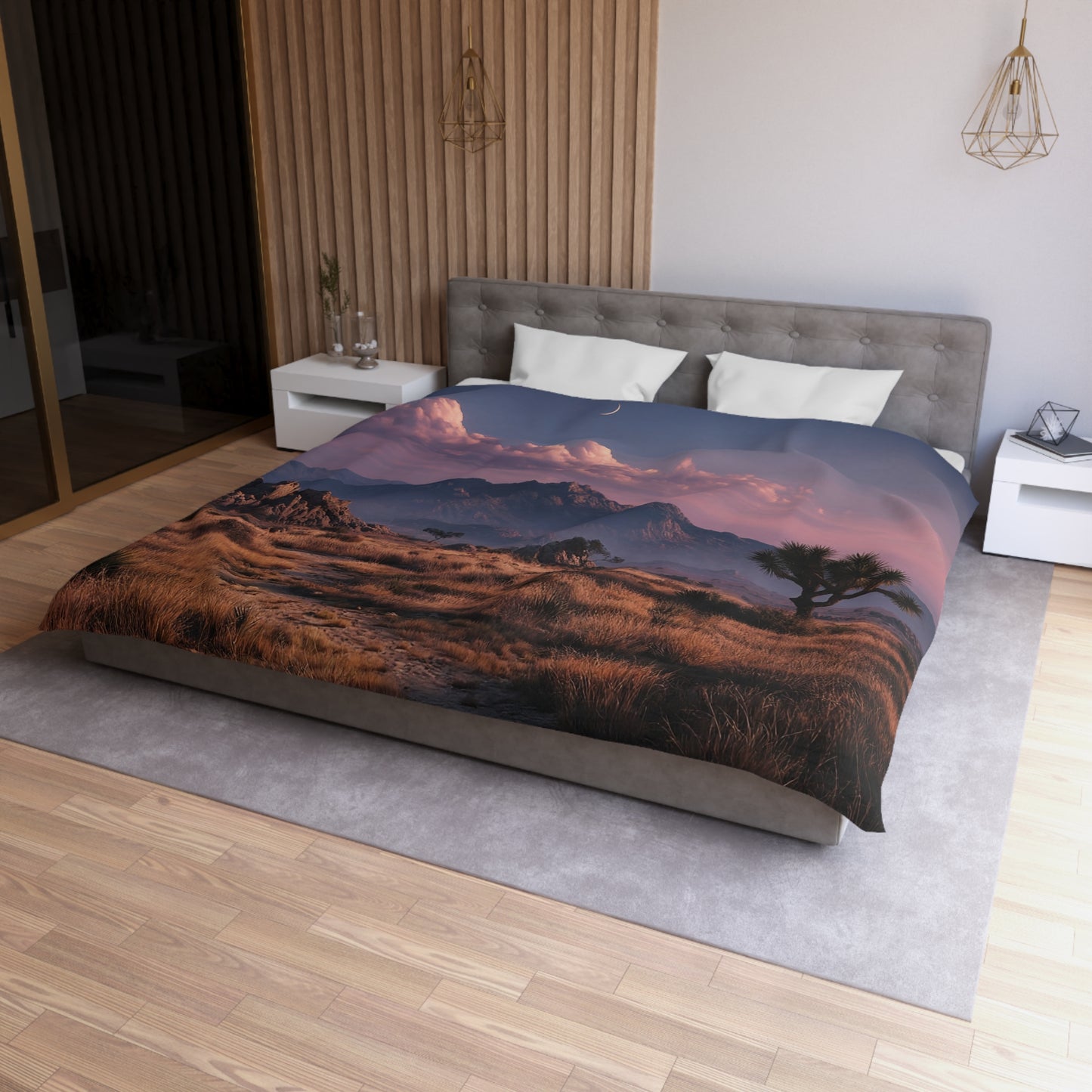 Desert Moonrise Microfiber Duvet Cover – Path to the Pink Peaks