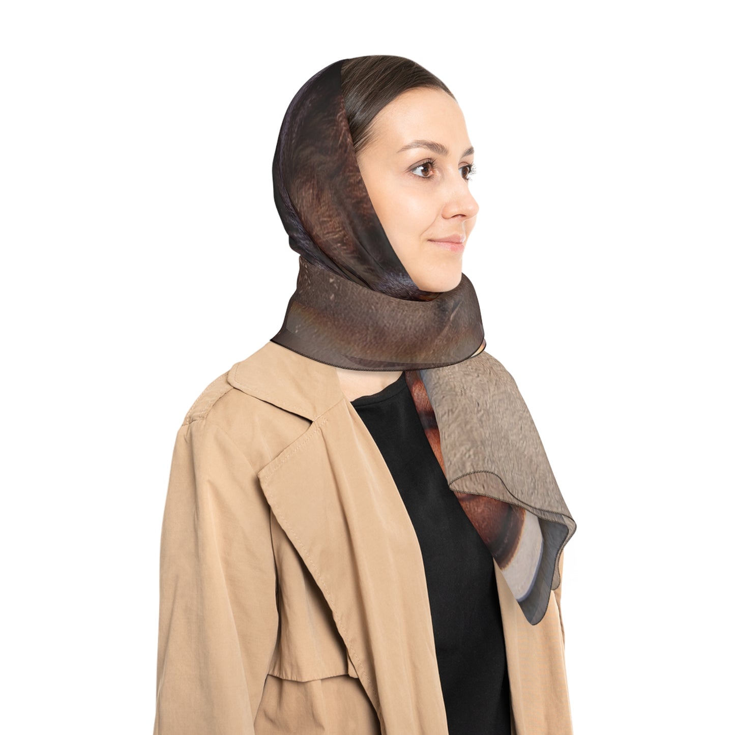 Winged Feline Guardian Scarf – Amber Glow Fantasy Wrap