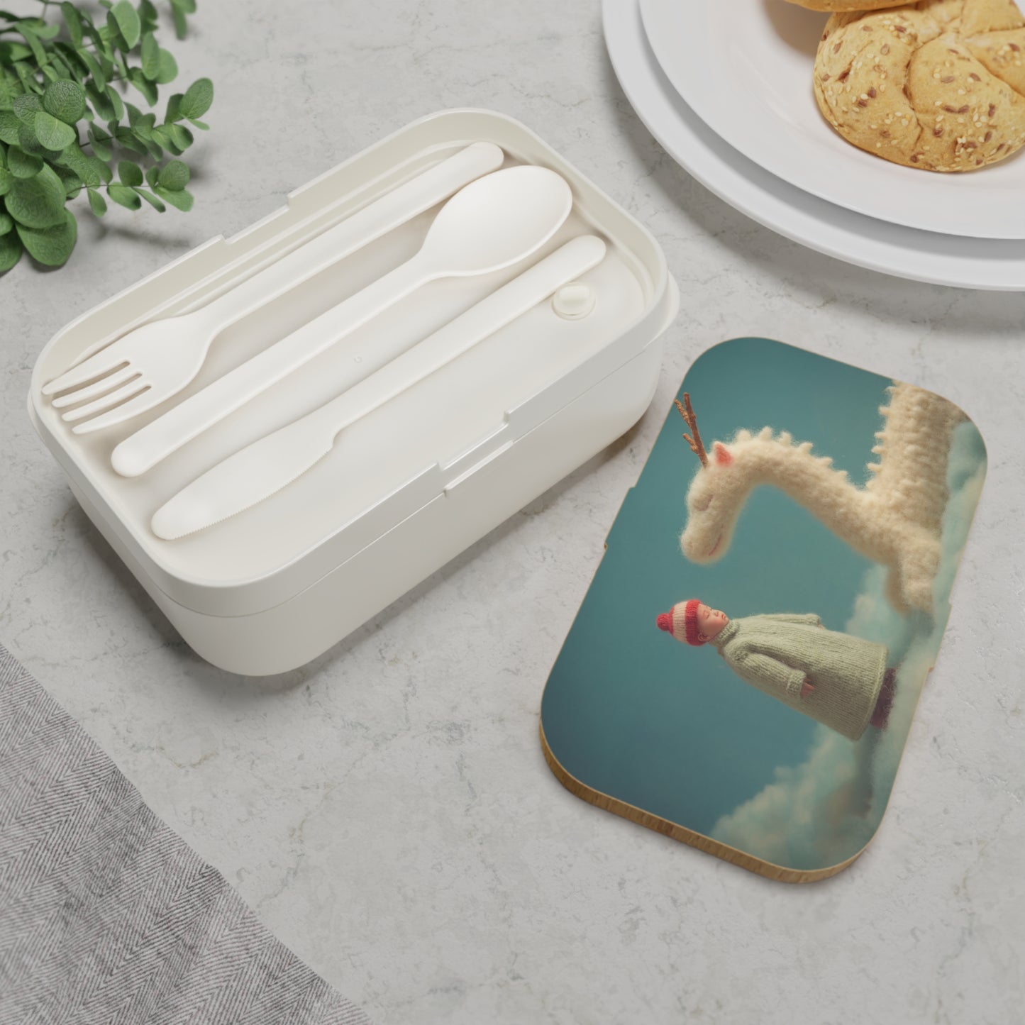 Woolen Dragon Companion Bento Lunch Box – Soft Cloudside Whimsy