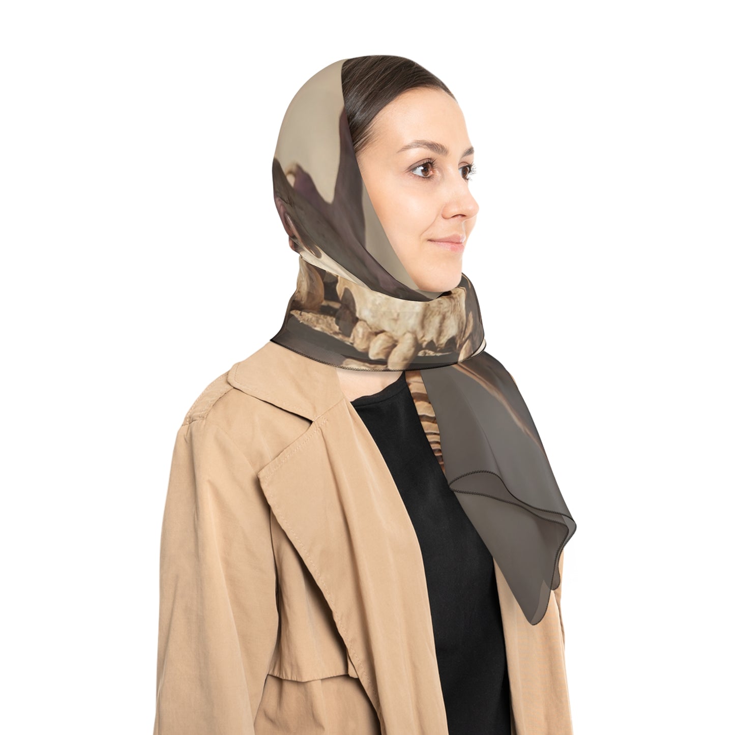 Winged Siamese Sentinel Scarf – Sunlit Bone Throne Dreamscape