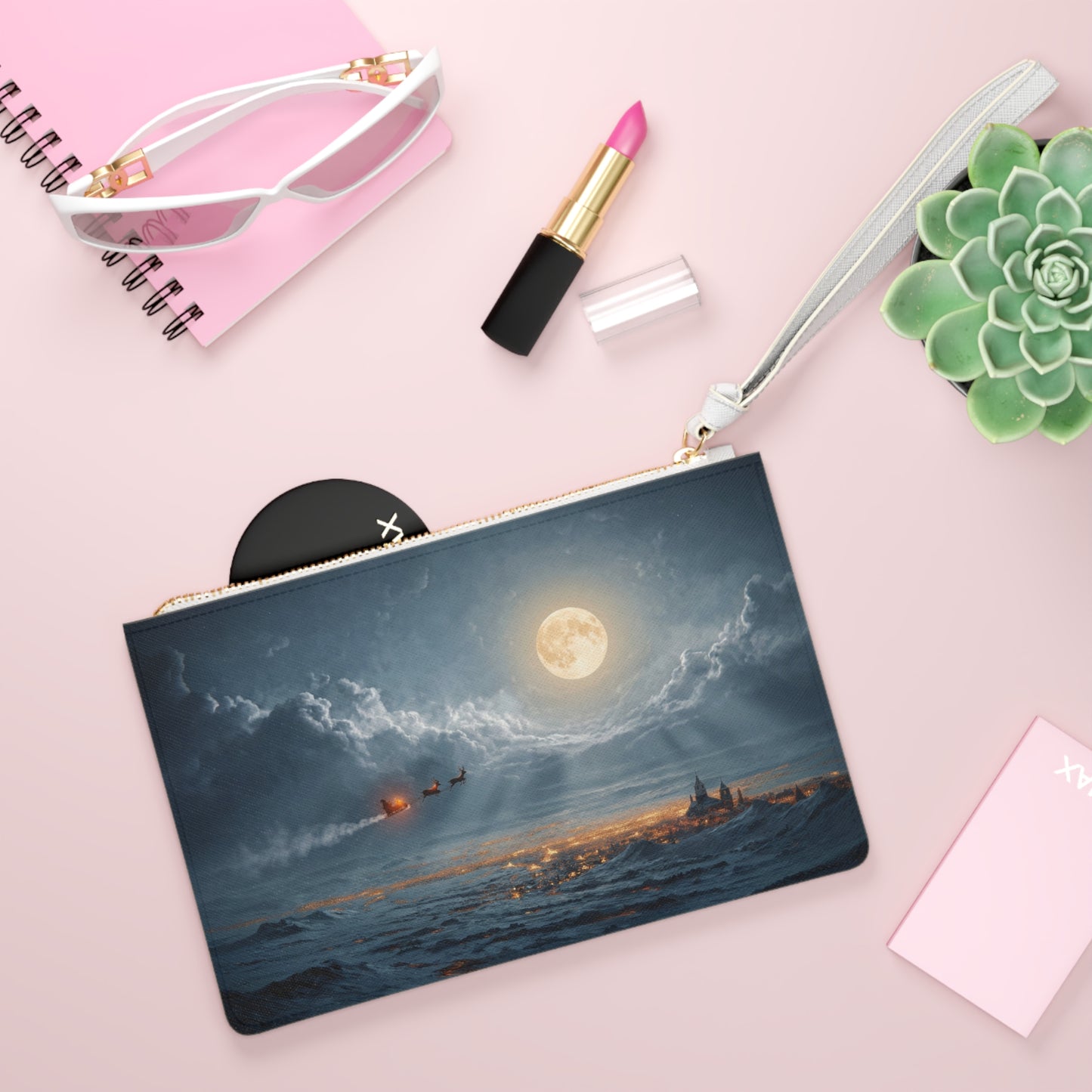 Midnight Sleigh Ride Clutch Bag – Frostbound City Lightscape