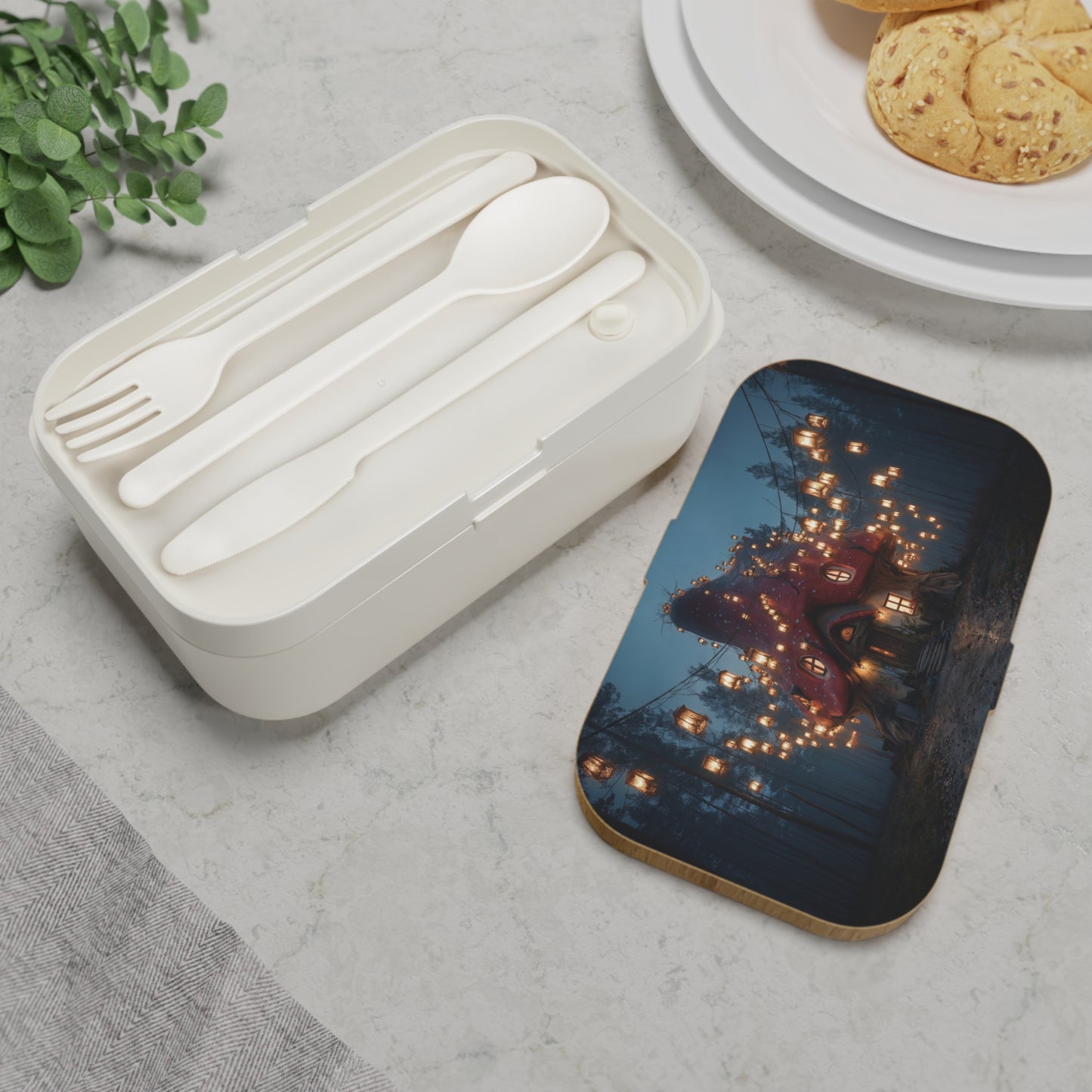 Mushroom House Lantern Bento Lunch Box – Whispering Forest Welcome