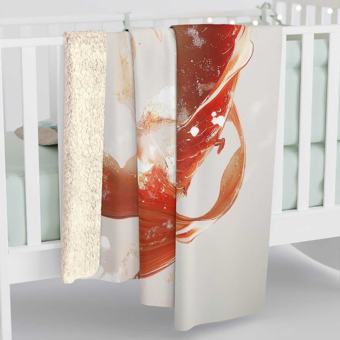 Child Riding Koi Sherpa Fleece Blanket – Gentle Guardian Journey
