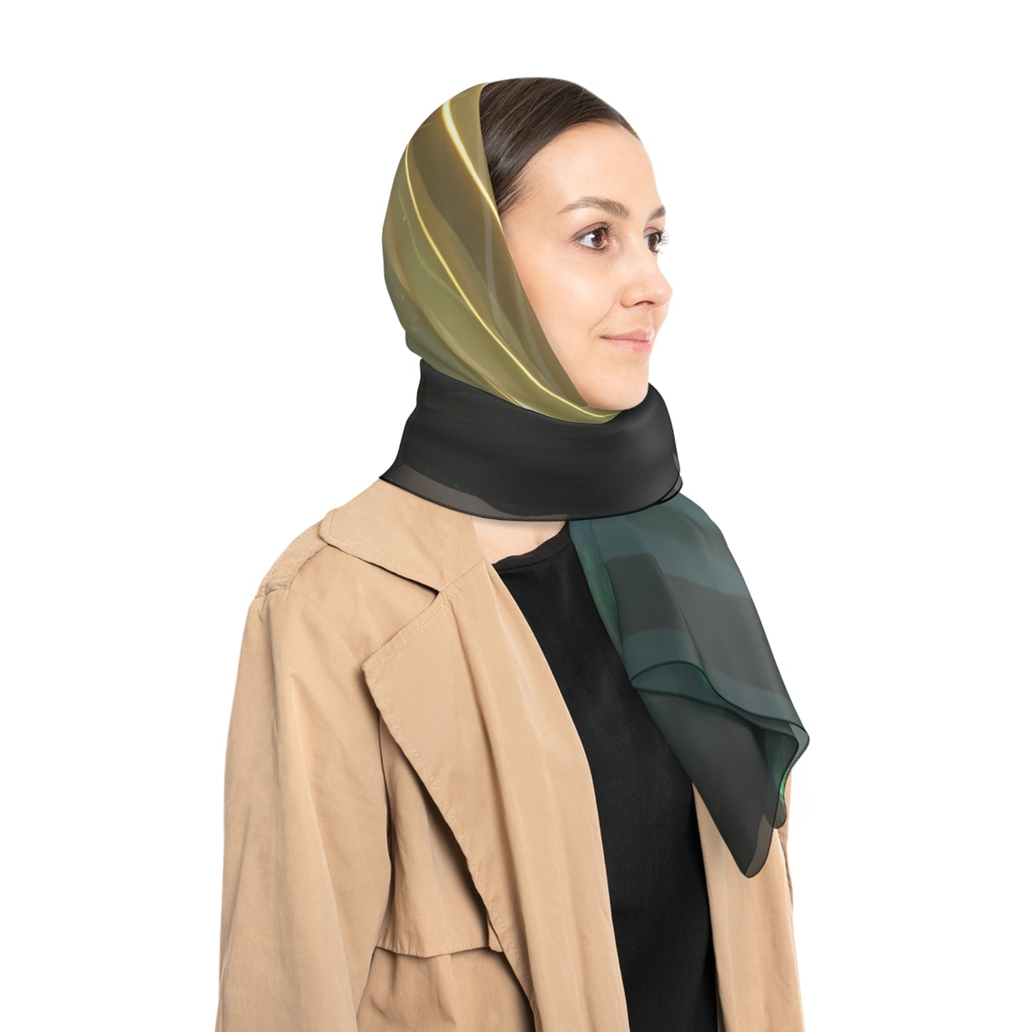Luminescent Spiral Forest Scarf – Golden Orb Dreamscape