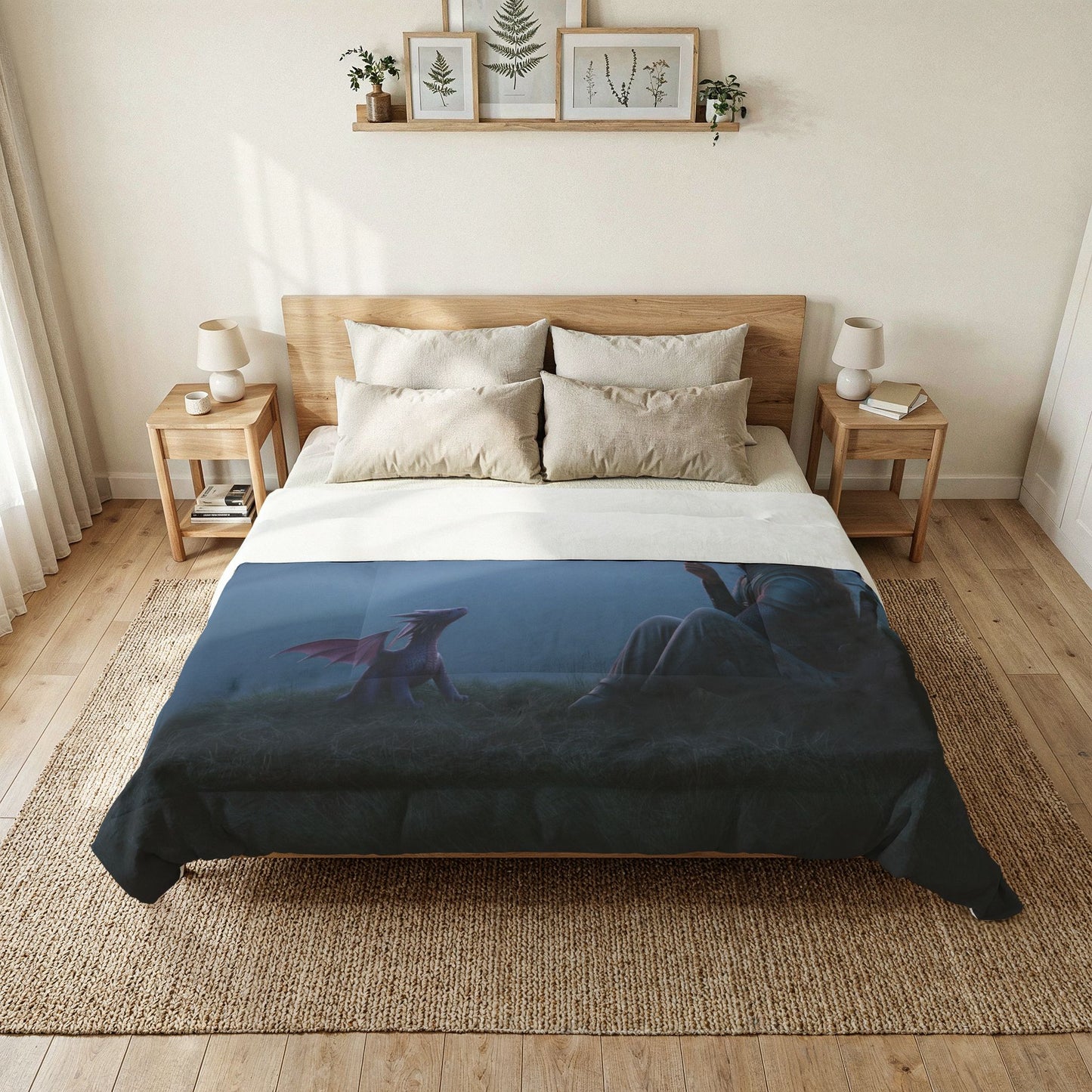 Sentinel and Dragon Cotton Comforter – Twilight Mist Guardian Rest