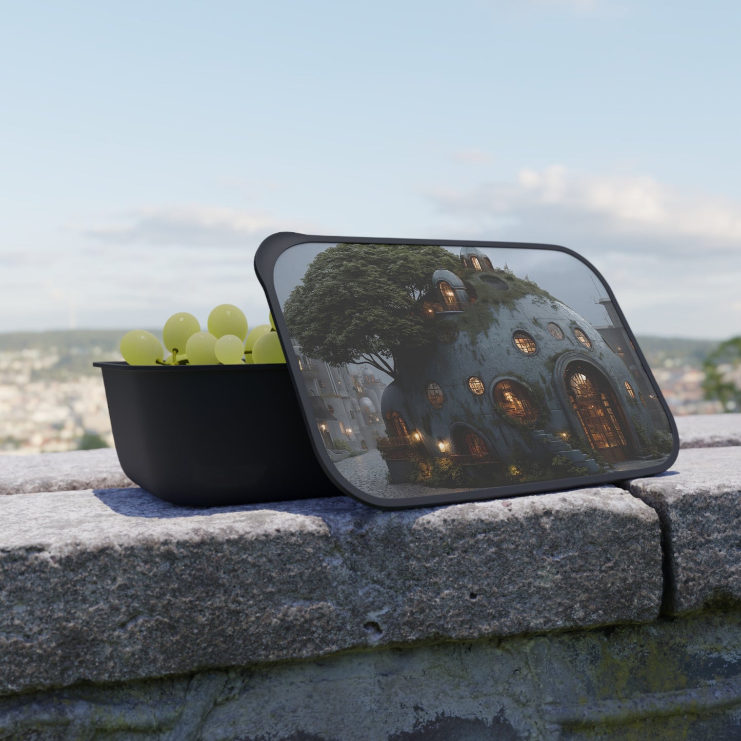 Treehouse Dome Bento Box – Whimsical Sky-House Dreamscape
