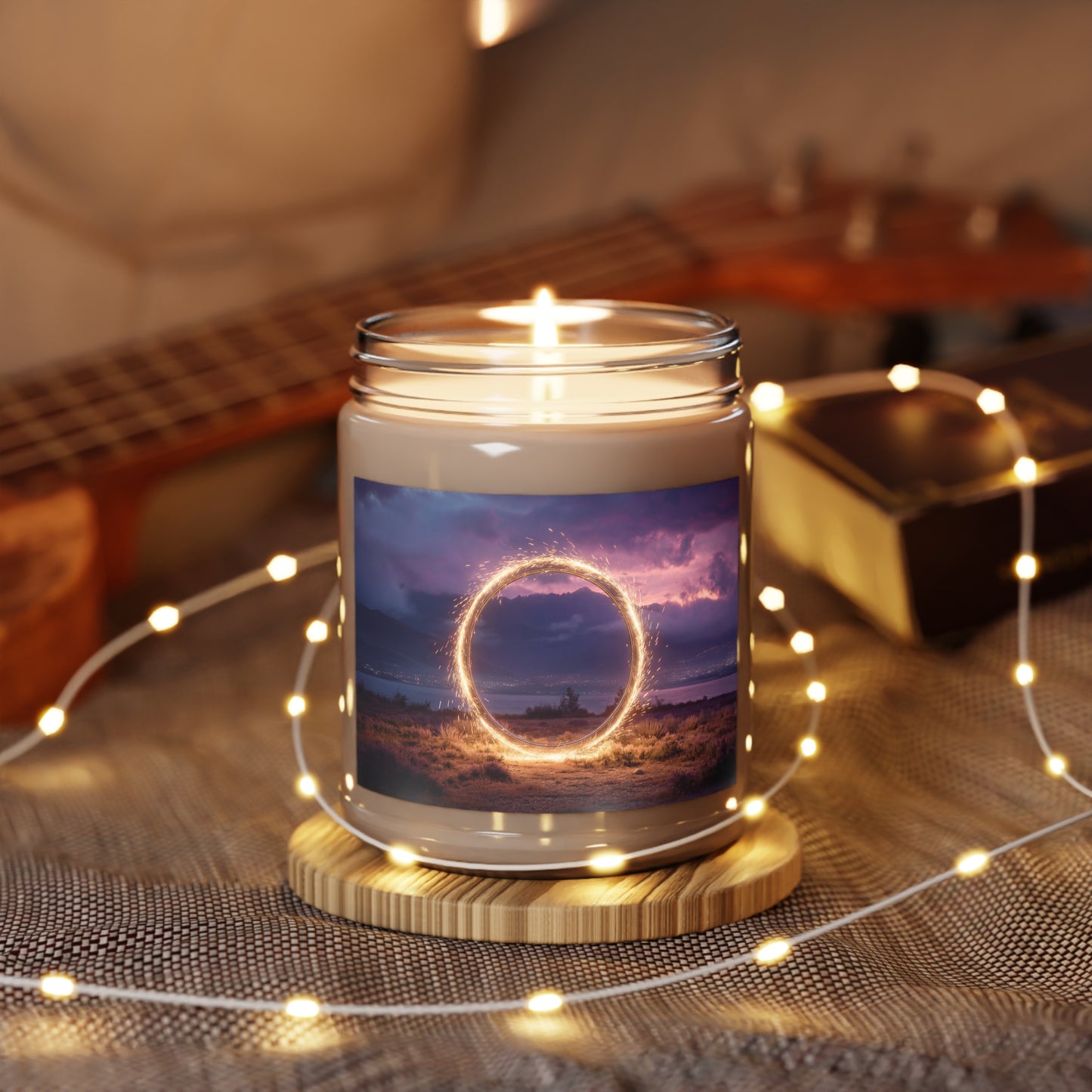 Celestial Vortex Scented Soy Candles with White Lid, 9oz – Indigo Cloud Dreamscape