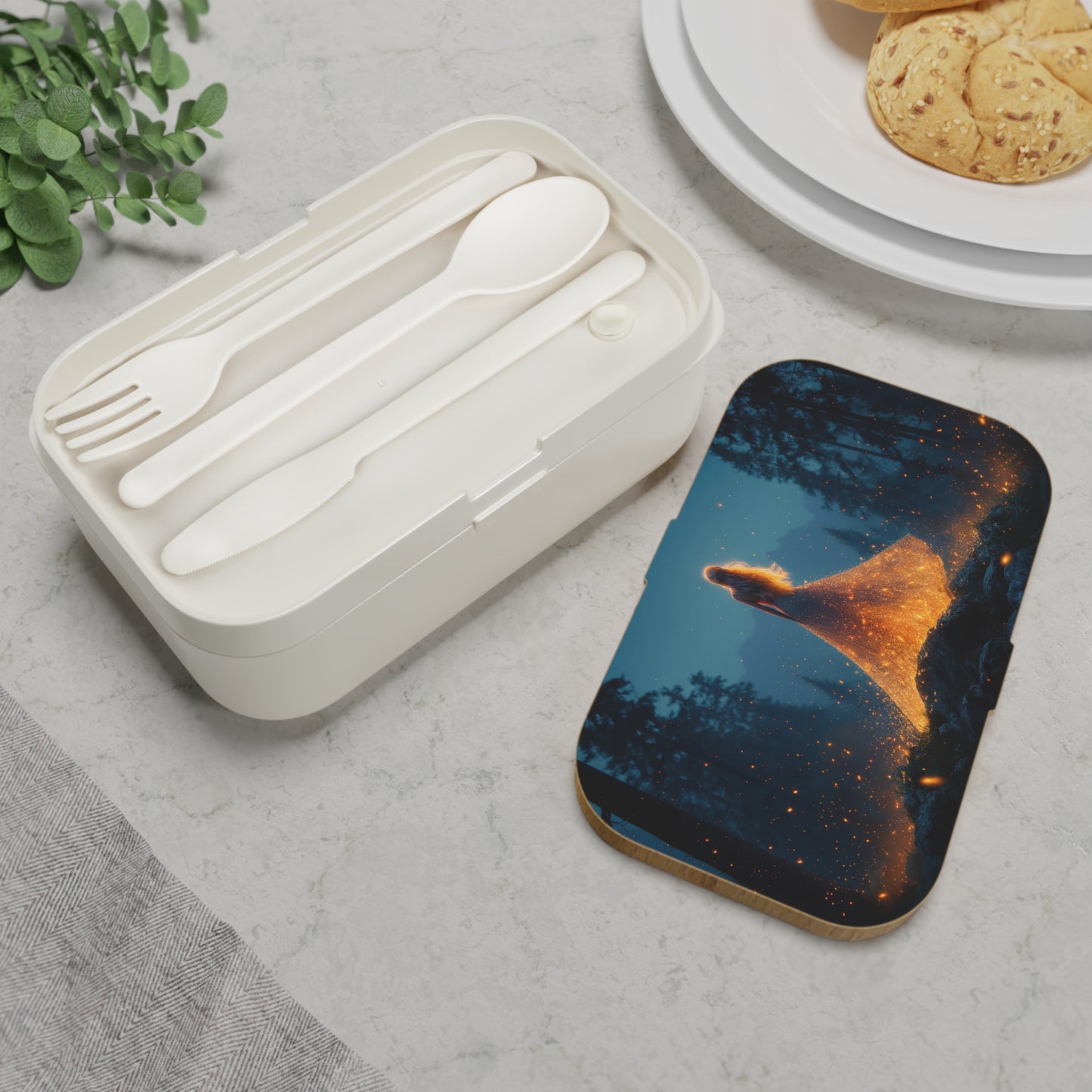 Starlight Weaver Bento Lunch Box – Glowing Forest Twilight